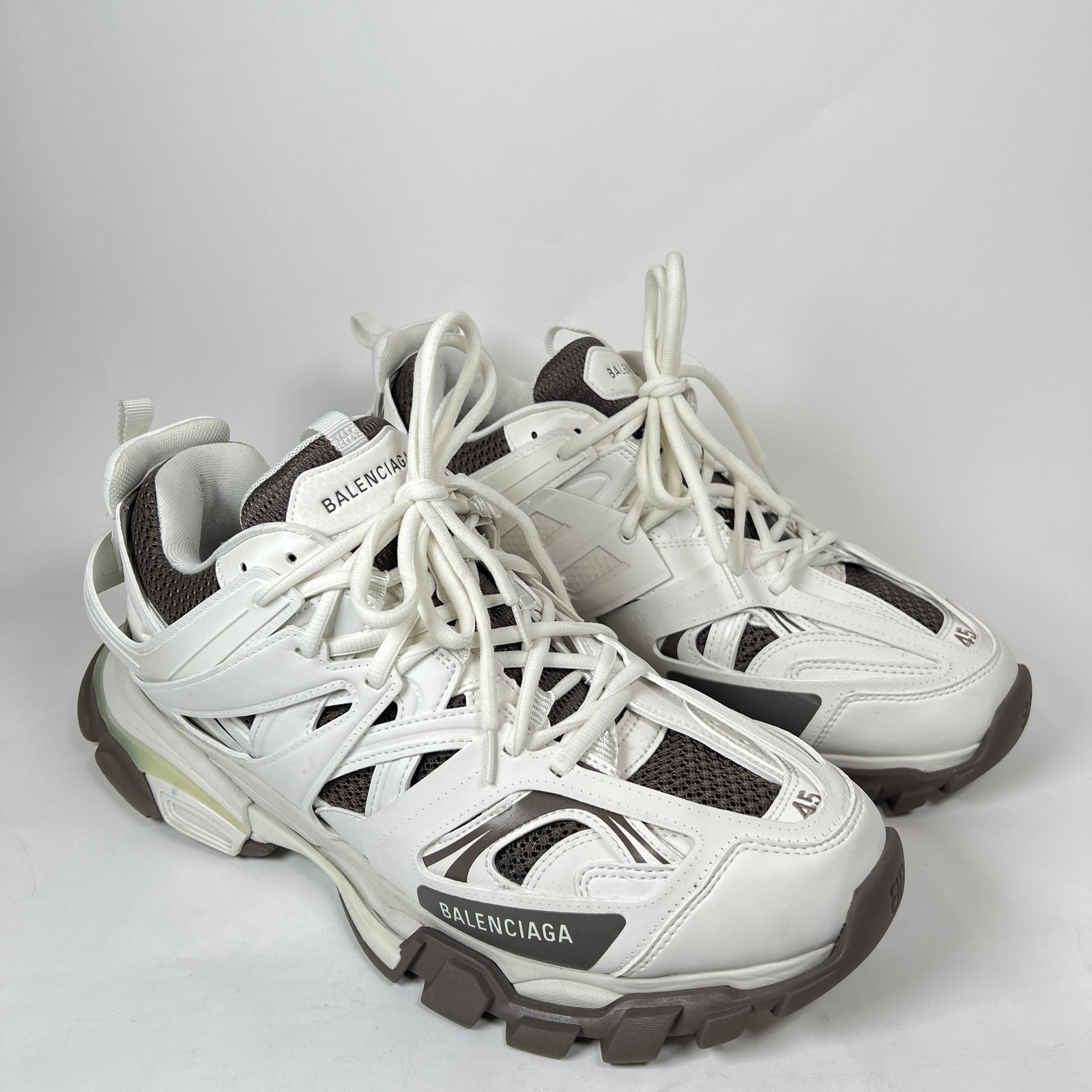Balenciaga White/Brown Track Sneaker Size 45