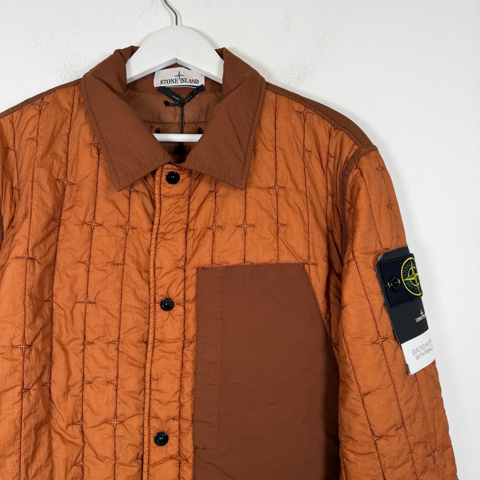 Stone Island Burnt Orange Quilted Nylon Stella Jacket Size L