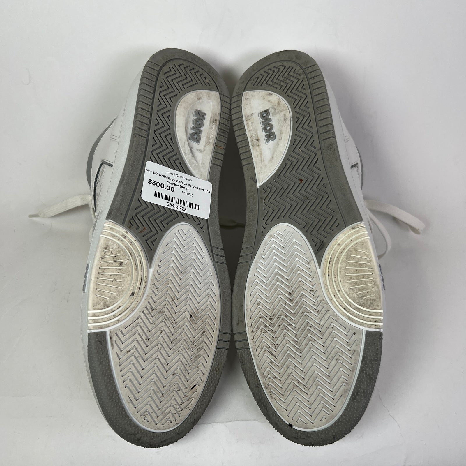 Dior B27 White/Grey Oblique Uptown Mid-Top Sneaker Size 45