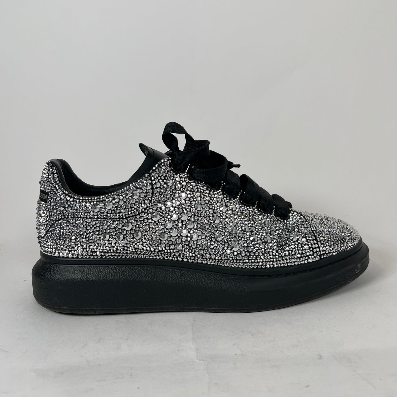 Alexander McQueen Black/Silver Crystal Sneaker Size 43