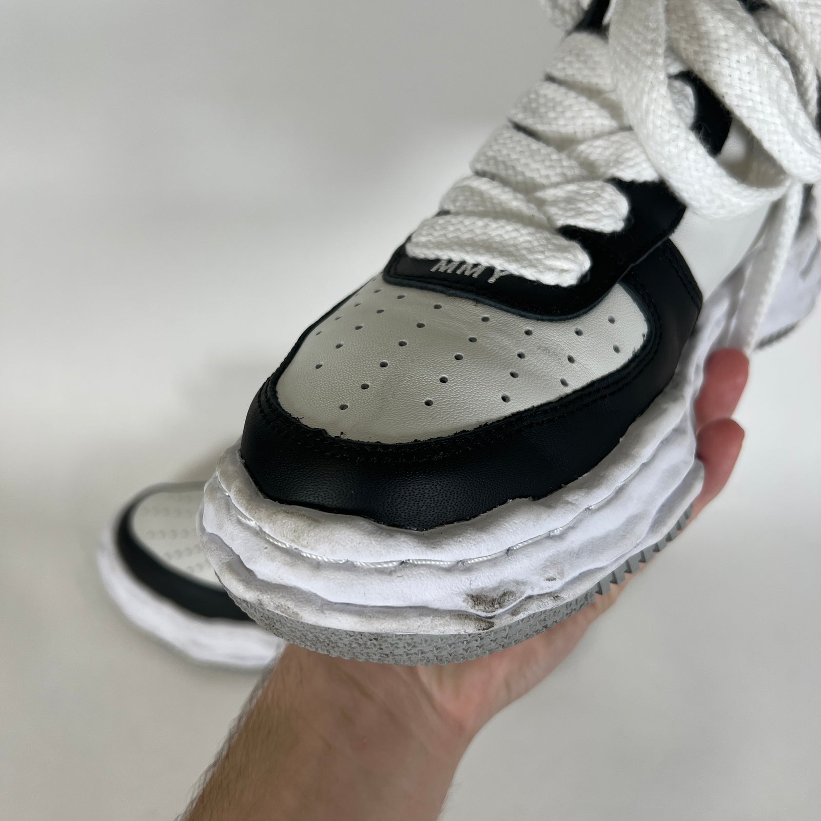 Maison Mihara White/Black Wayne Sneakers Sz 43