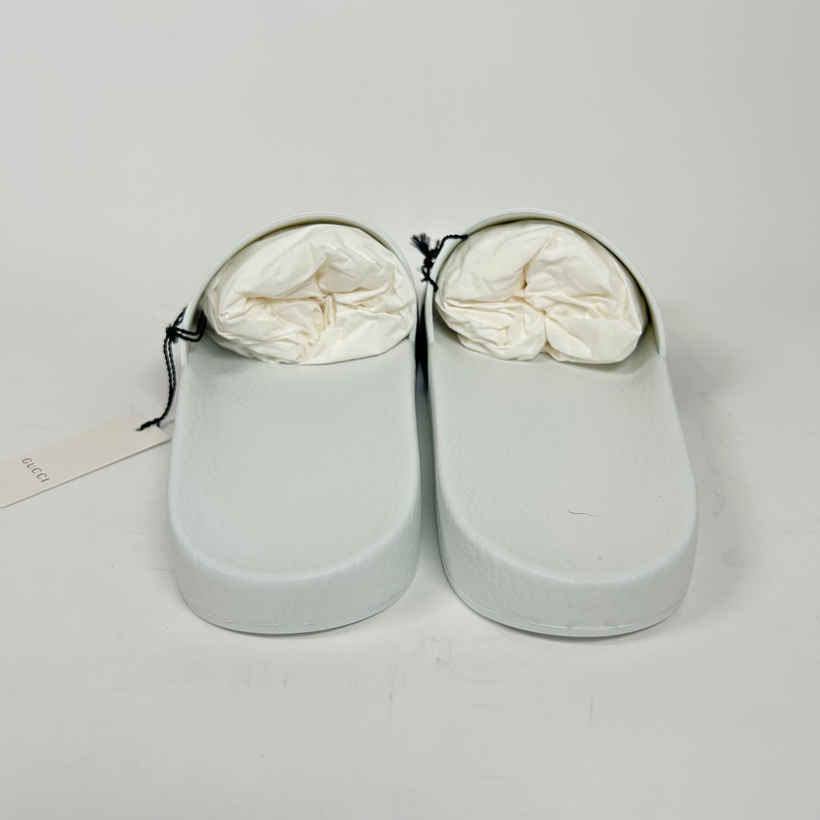 Gucci White Slides Size GG 10