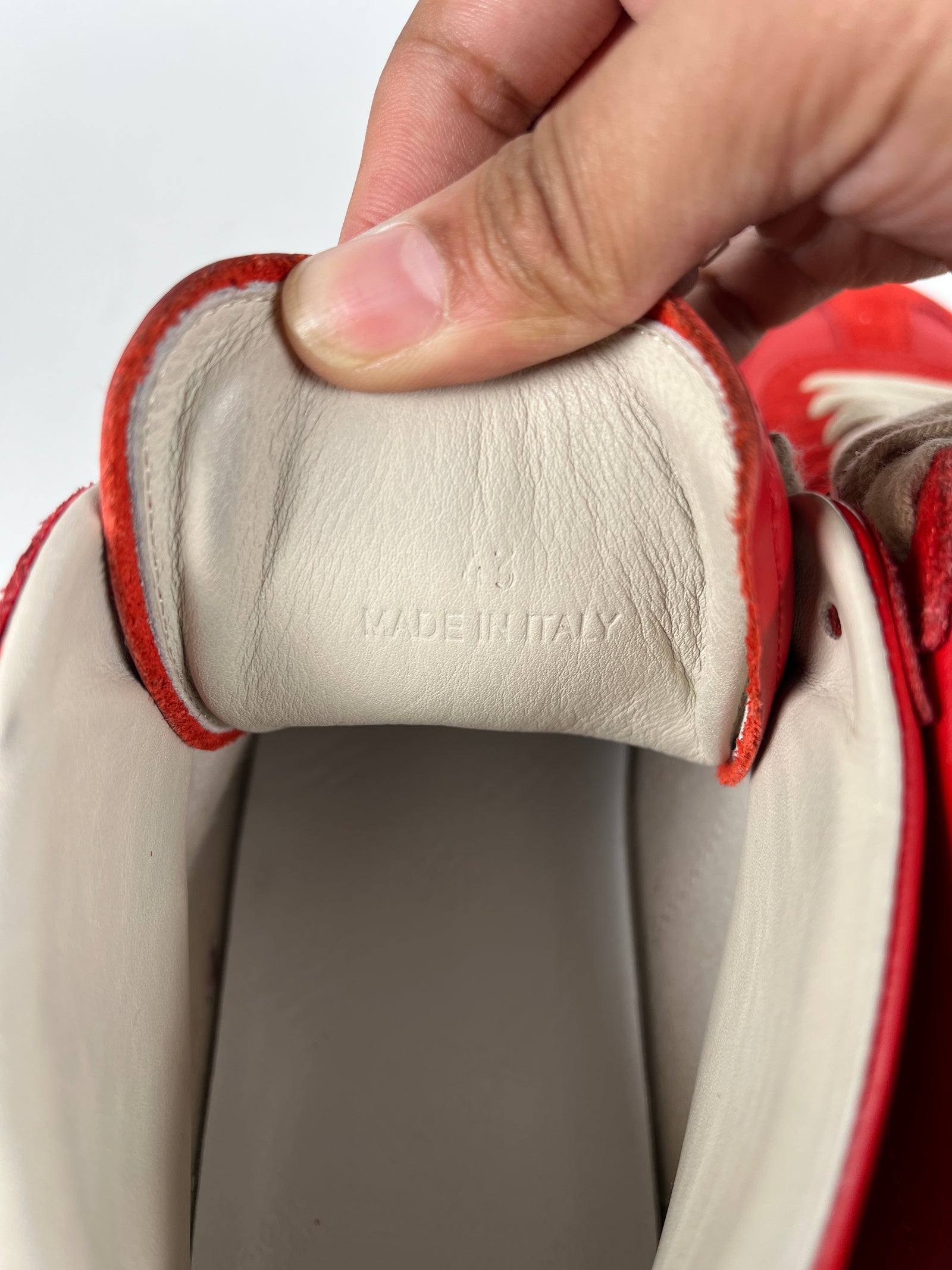 Maison Margiela Red Orange Mid Top Gats Size 43