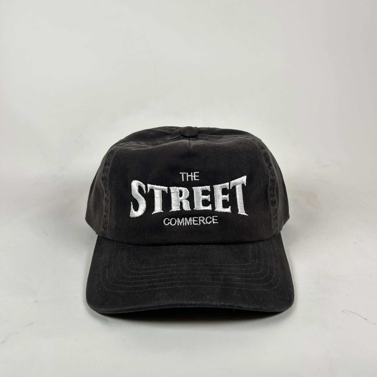 Street Commerce Black Logo Distressed Snapback