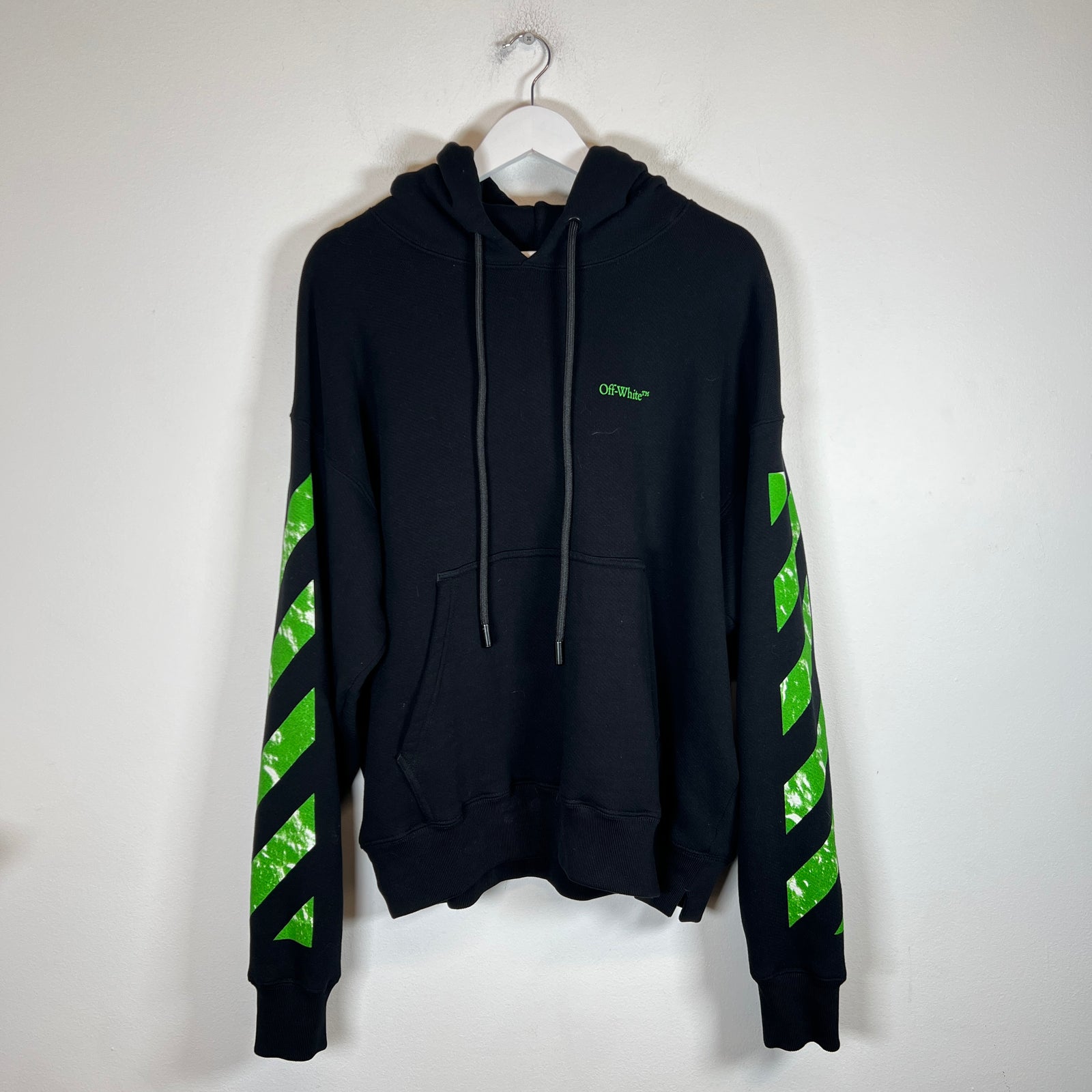 Off-White Black/Green 'Moon Camera' Hoodie Size S