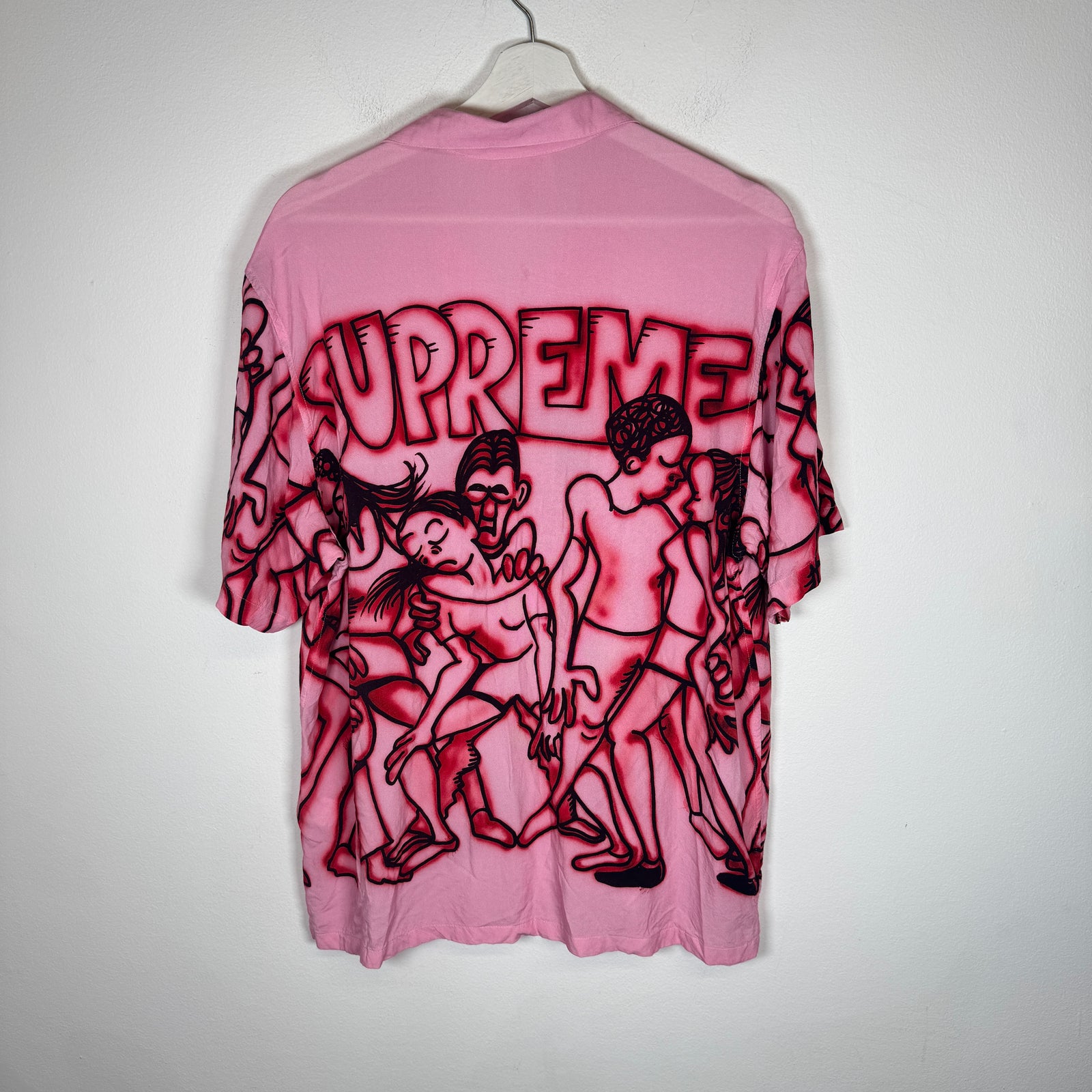 Supreme Pink Dancing Rayon S/S Shirt Size M