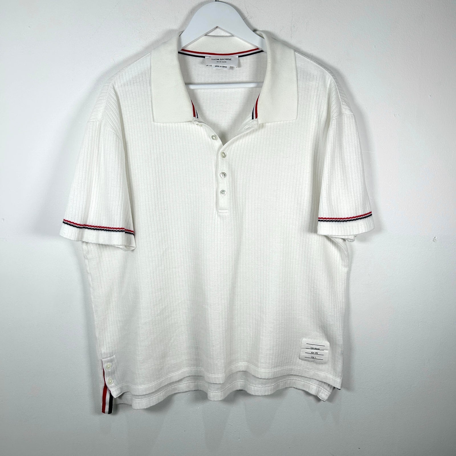 Thom Browne White Knit Polo Size 5