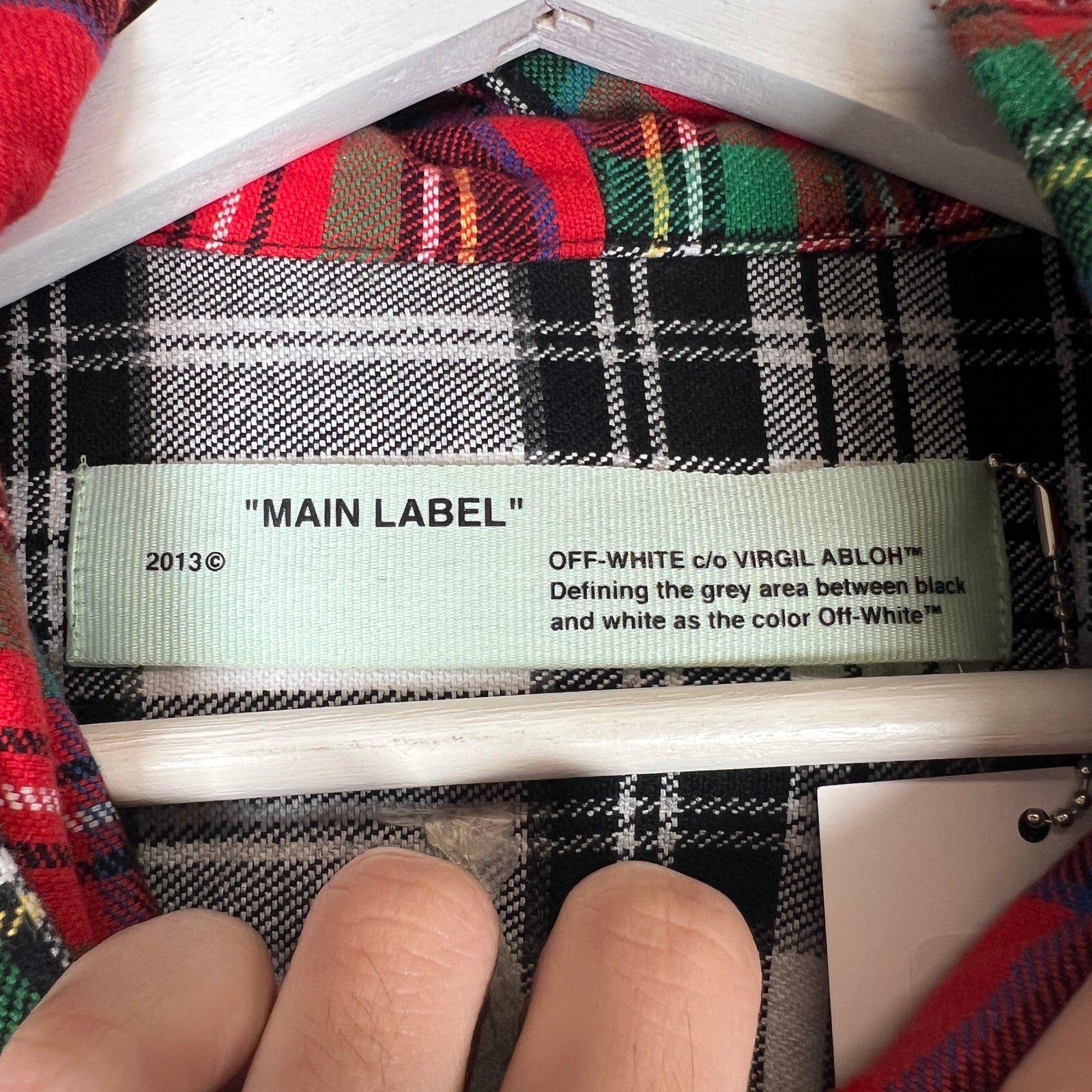 Off-White Checkered Flannel With Hood Size M