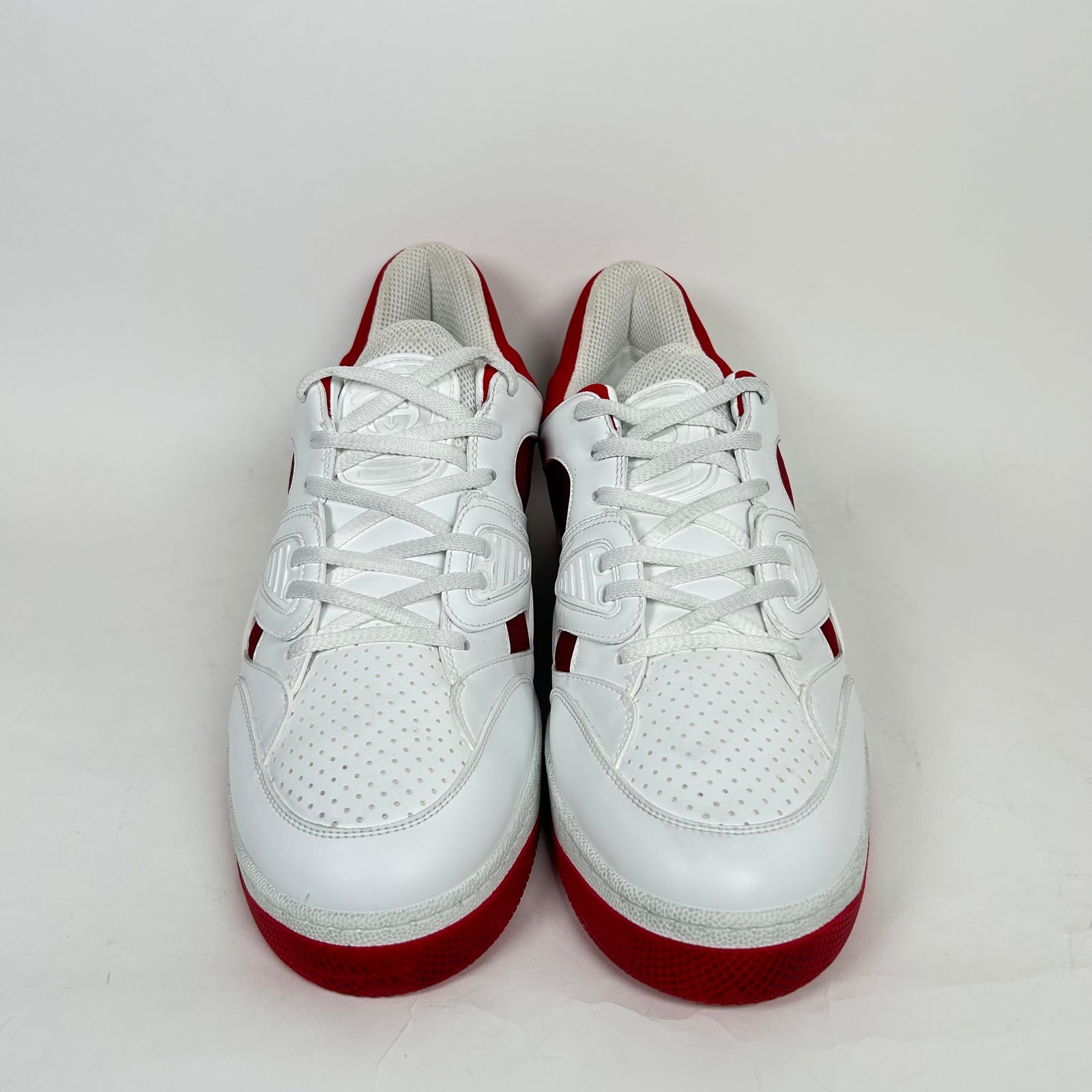 Gucci White/Red Basket Low Sneakers Size 13
