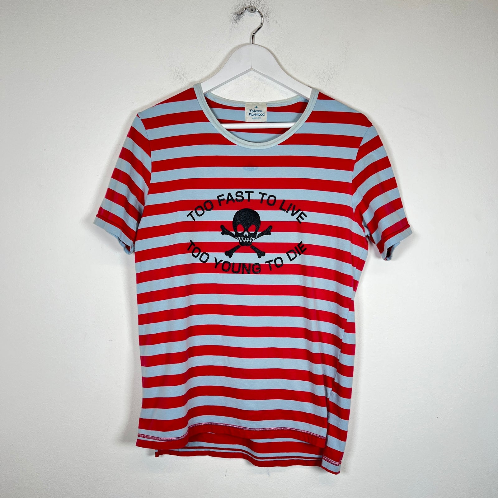 Vivienne Westwood Red/Grey 'Too Fast To Live' T-Shirt Size L