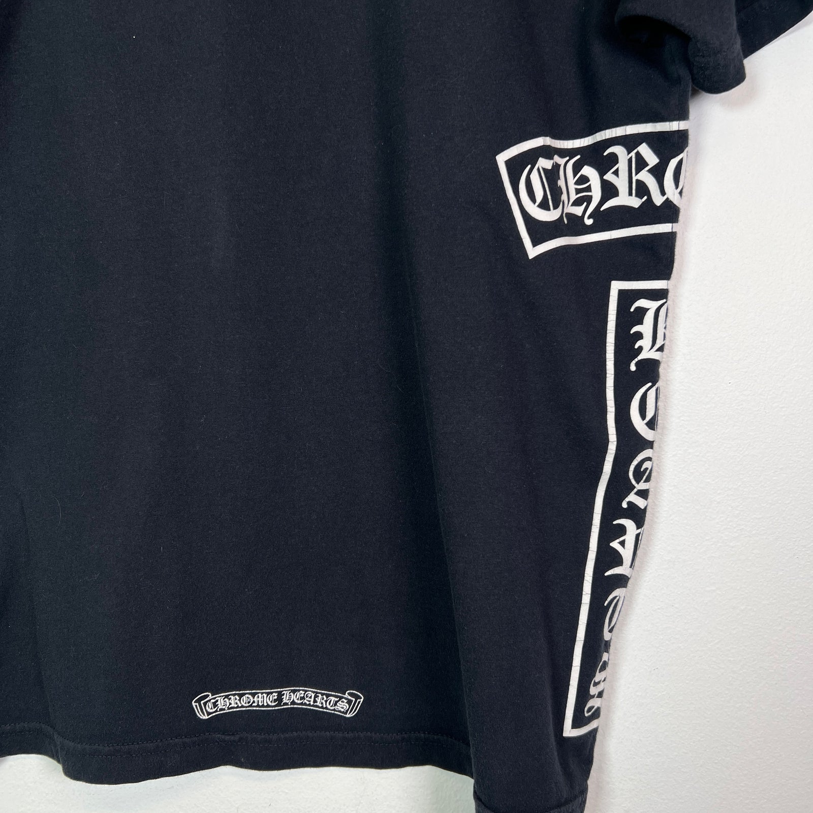 Chrome Hearts Black Vintage Fleur T-Bar Logo Pocket T-Shirt Size M