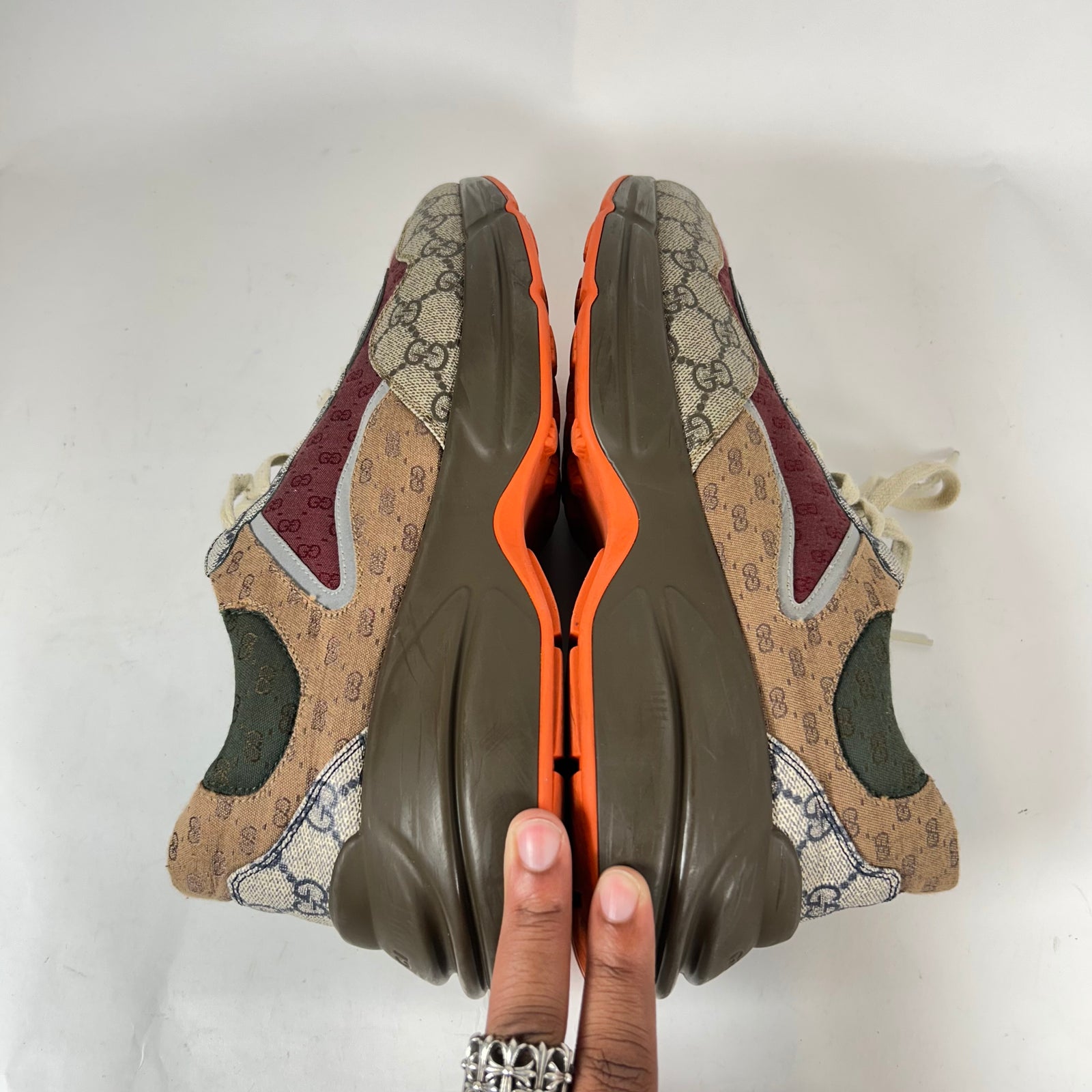 Gucci Burgundy GG Rhyton Sneaker Size GG 10