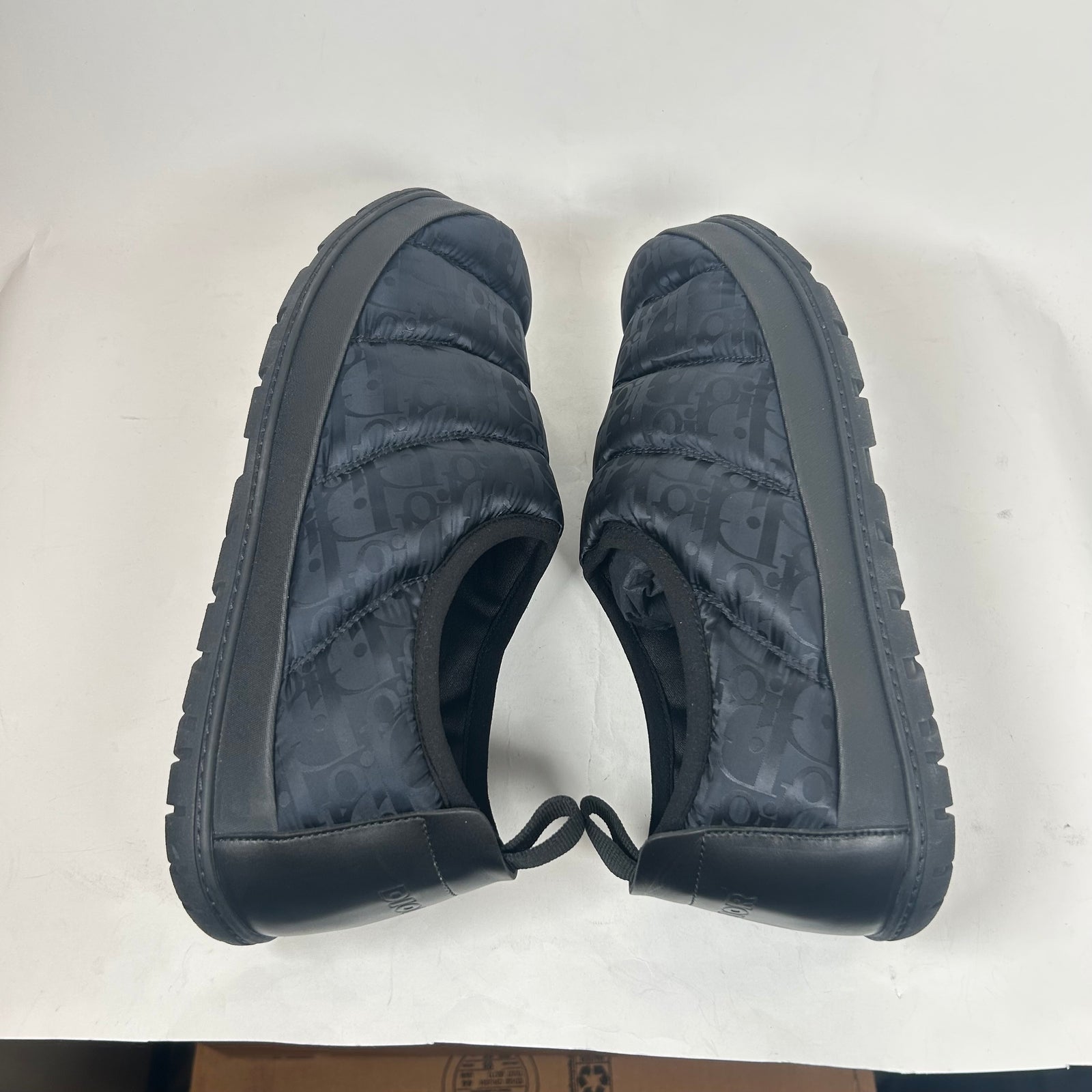 Dior Black/Black Oblique Nylon Puffer Slipper Size 44