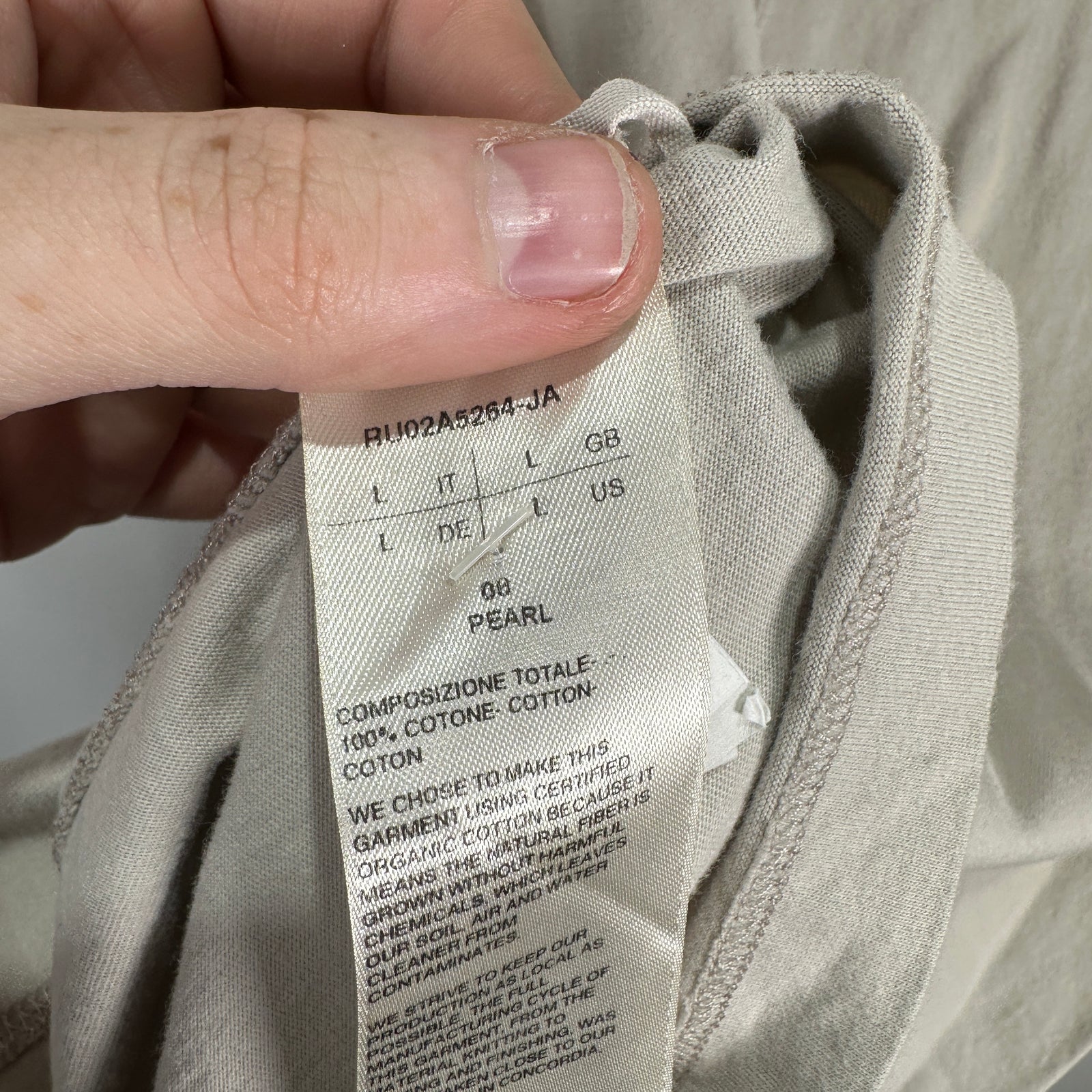 Rick Owens 'Gethsemane' Pearl Level T-Shirt Size XL