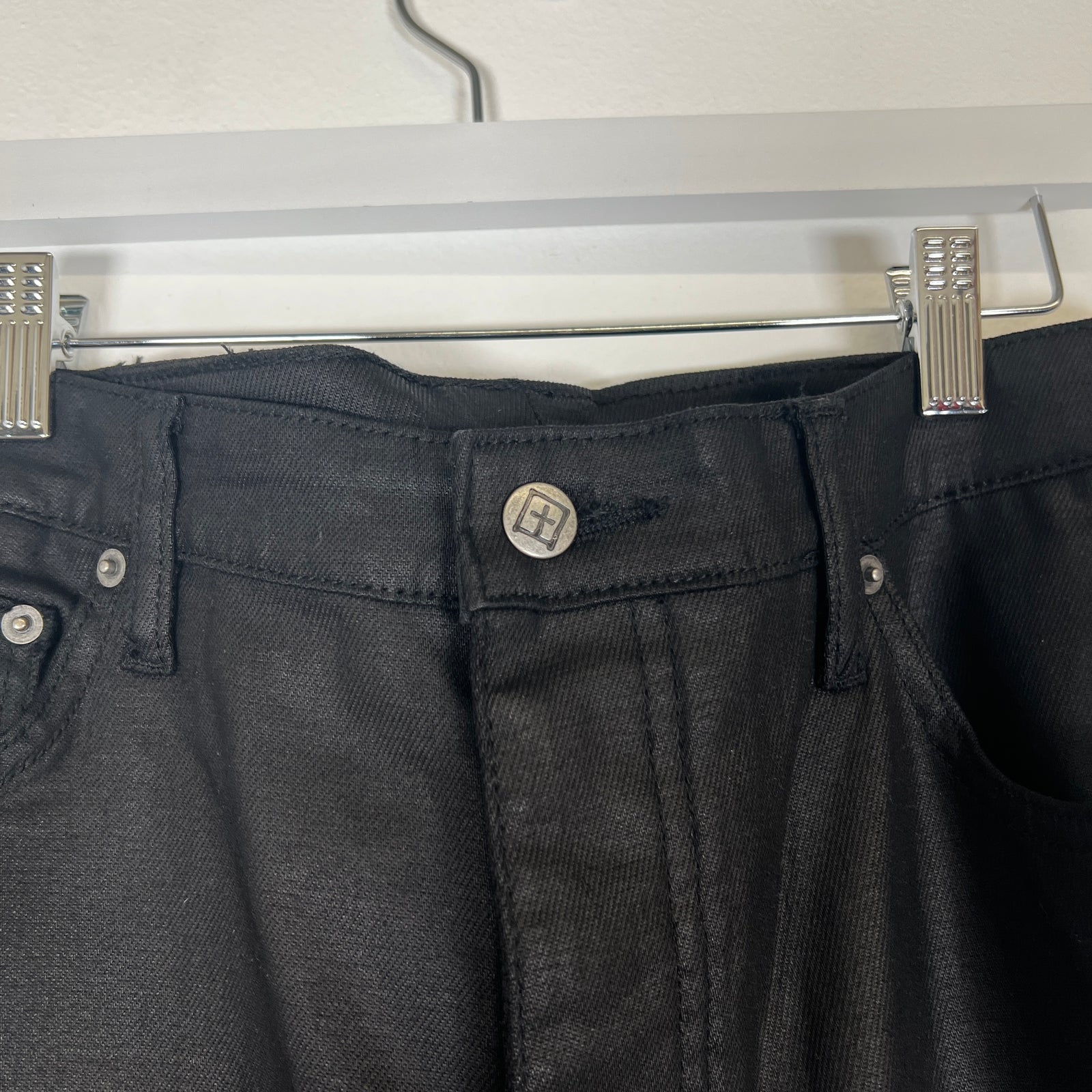 Ksubi Black Waxed Denim Size 36
