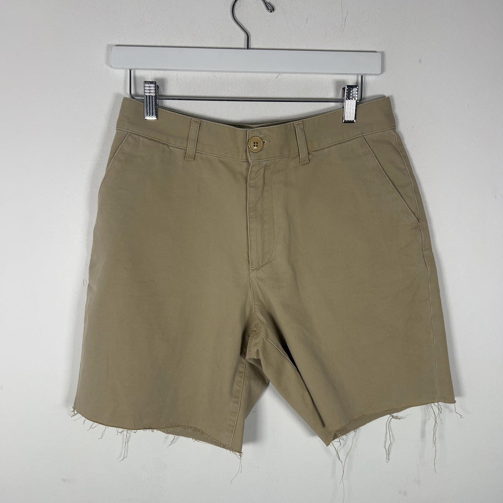 Saint Laurent Khaki Cut-Off Shorts