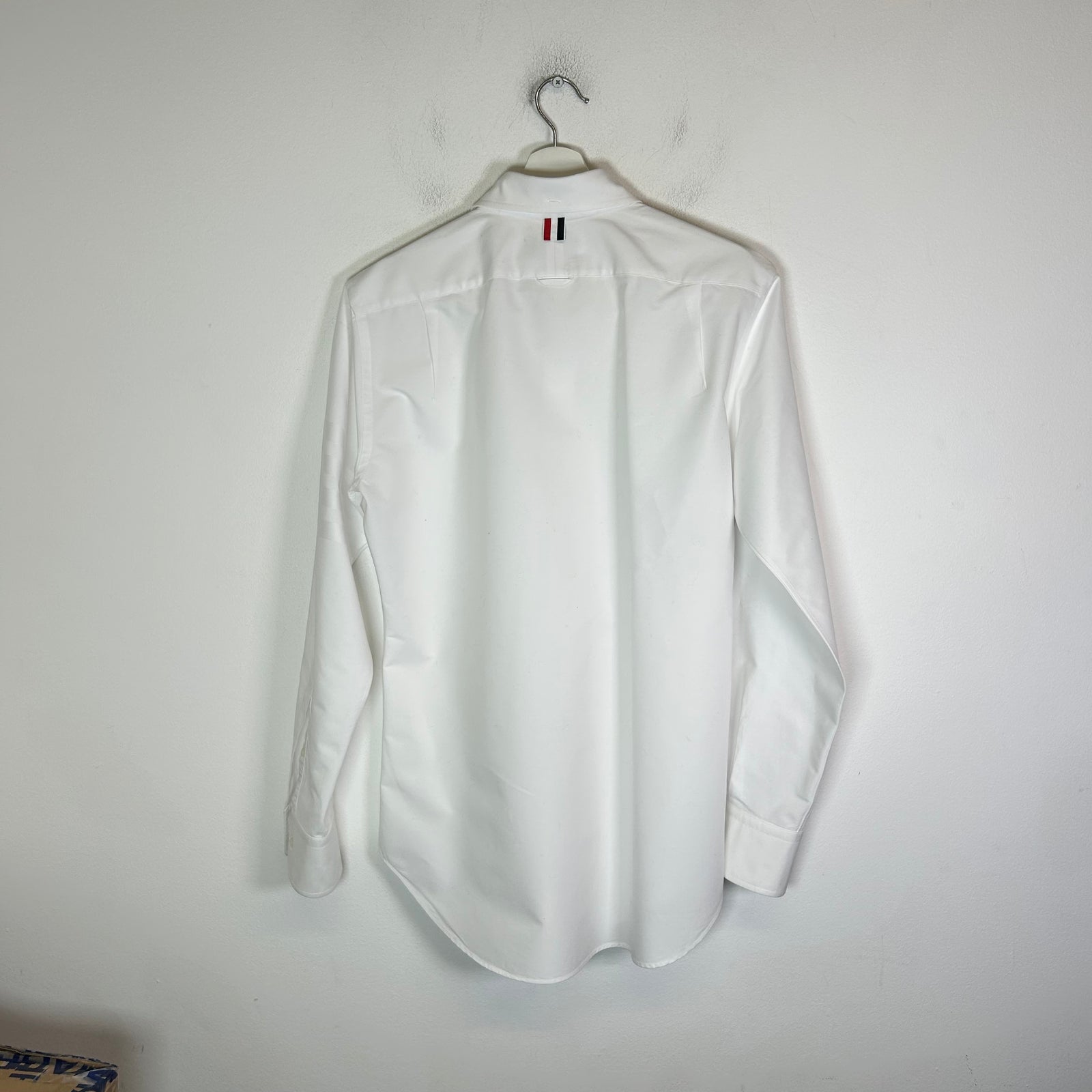 Thom Browne White Tonal 4 Bar Button-Up Oxford Shirt Size 3