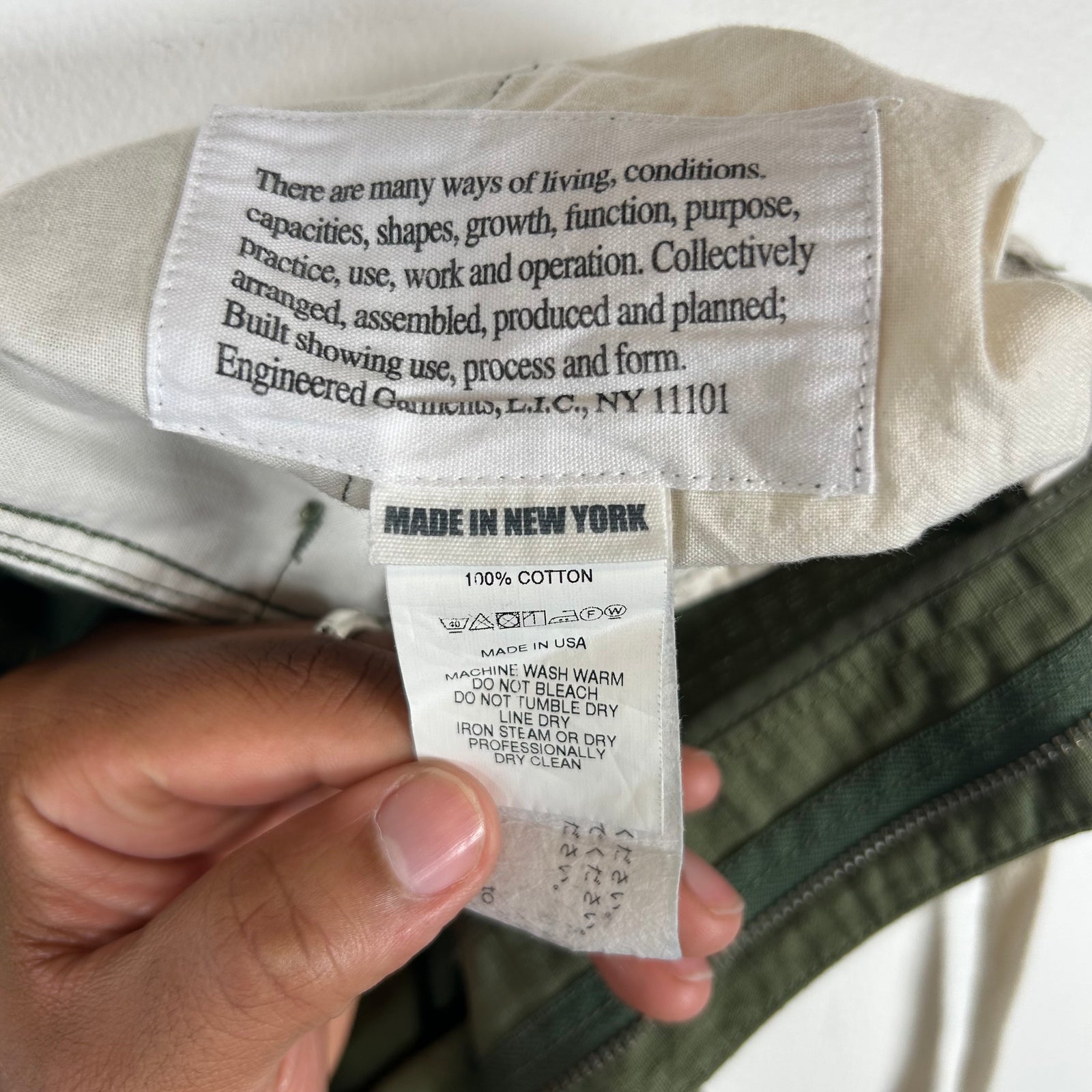 Engineered Garments Olive Ripstop Cargo Pants Size 30
