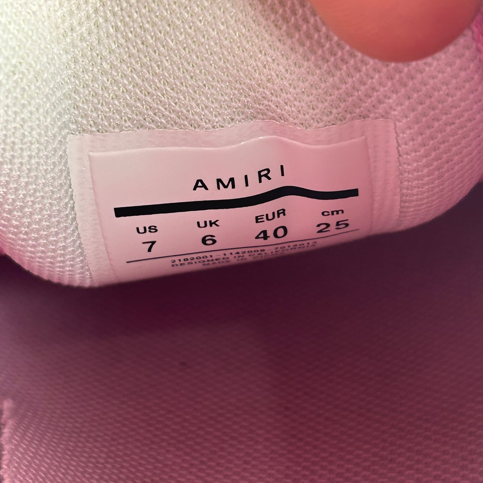 Amiri Pink Skeleton Low Sneaker Size 7