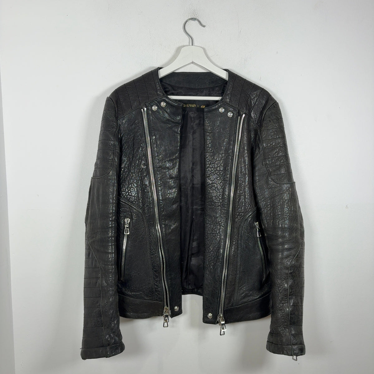 Balmain x HM AW15 Double Zip Leather Biker Jacket