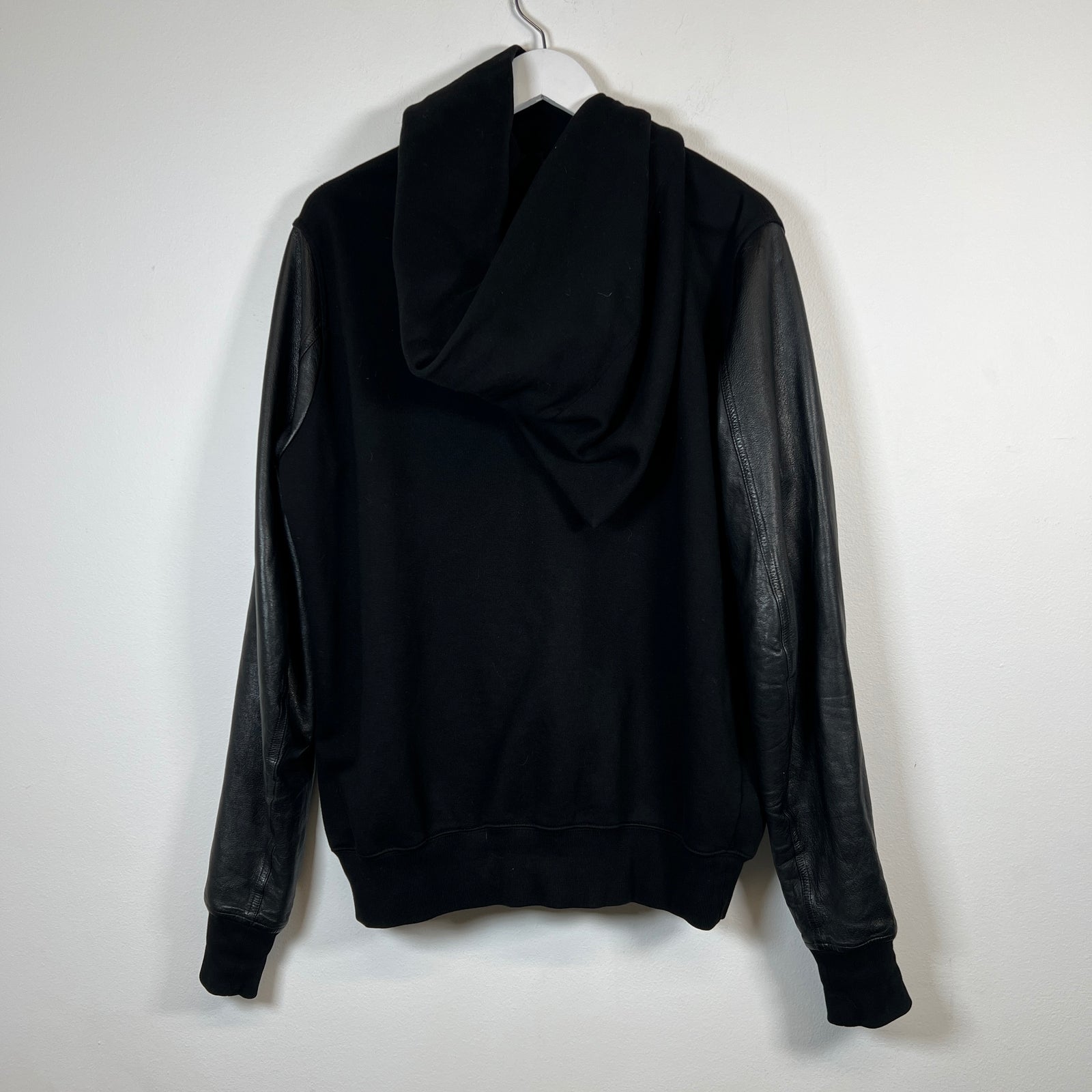 Rick Owens Black Leather Mountain Hoodie