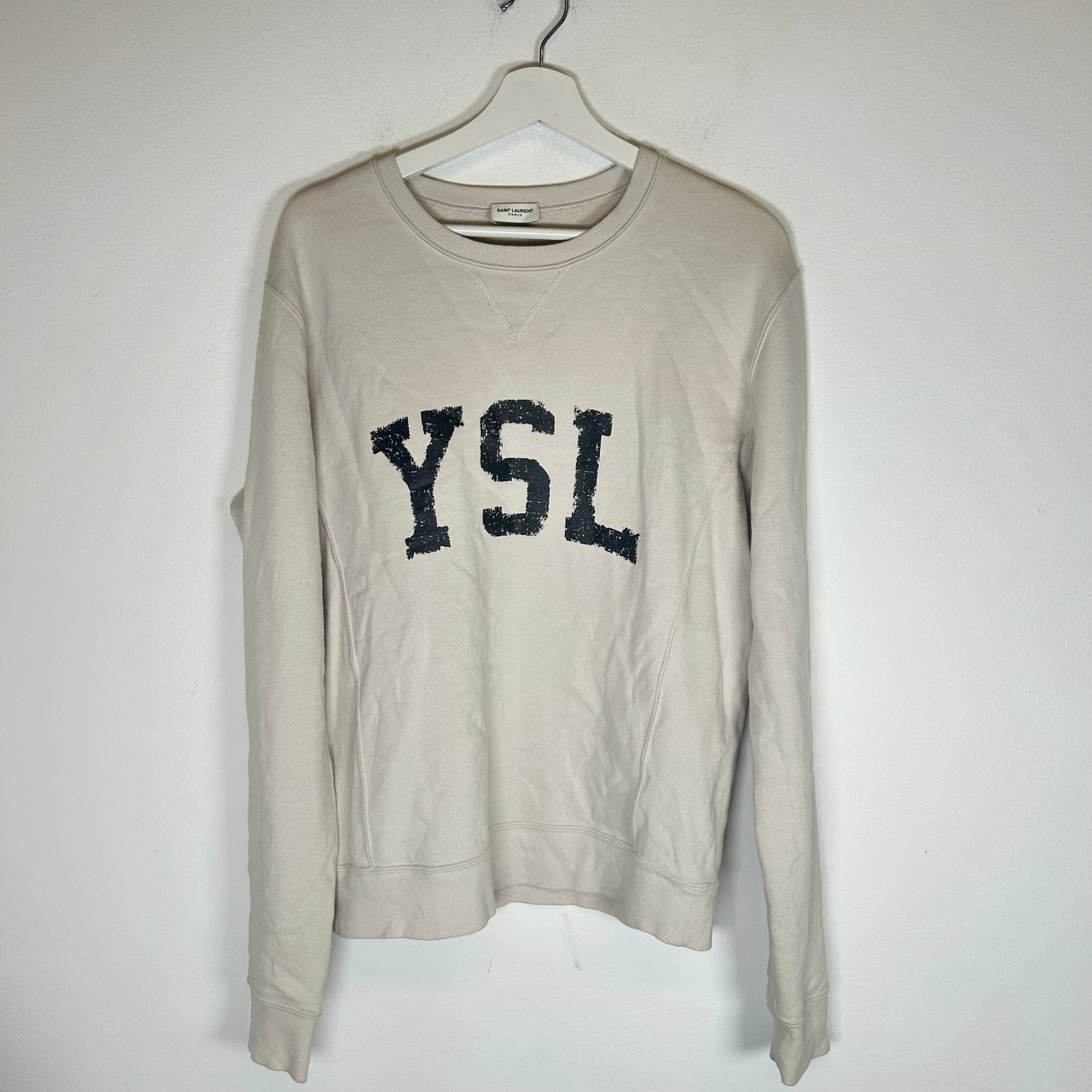 Saint Laurent Beige YSL Sweatshirt Size S