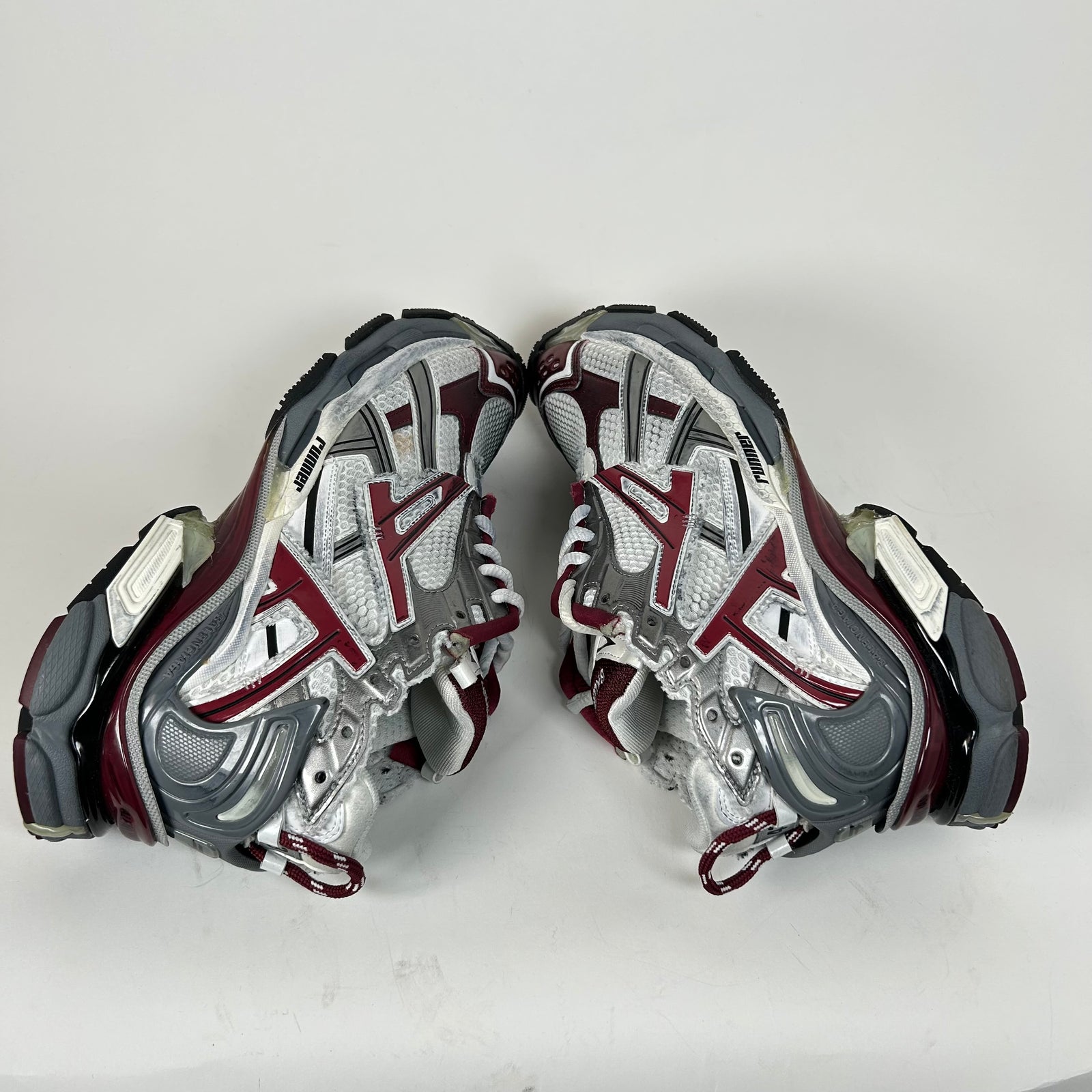 Balenciaga Burgundy Mesh Runners Size 43