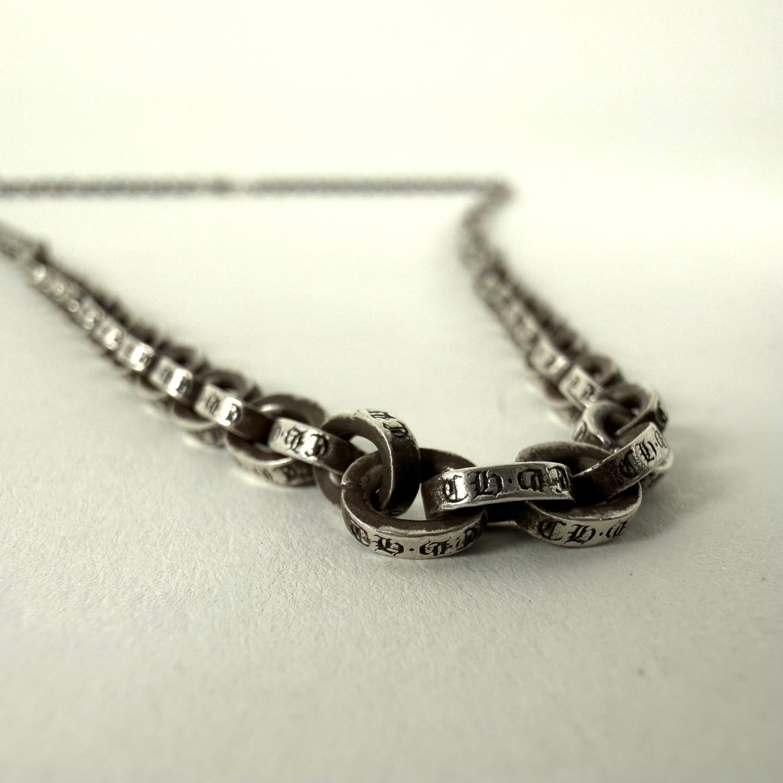 Chrome Hearts 30" Silver 'Paper-Chain' Necklace