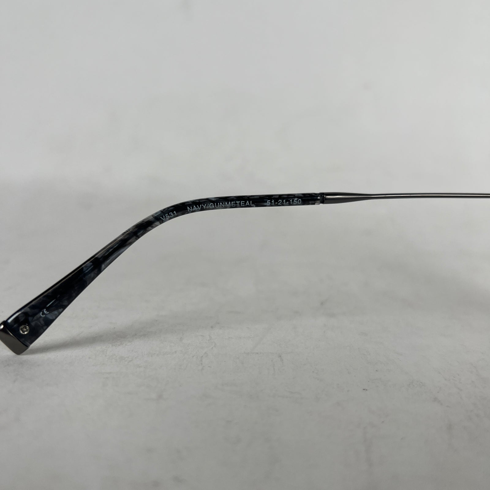 John Varvatos Navy Thin Oval Sunglasses