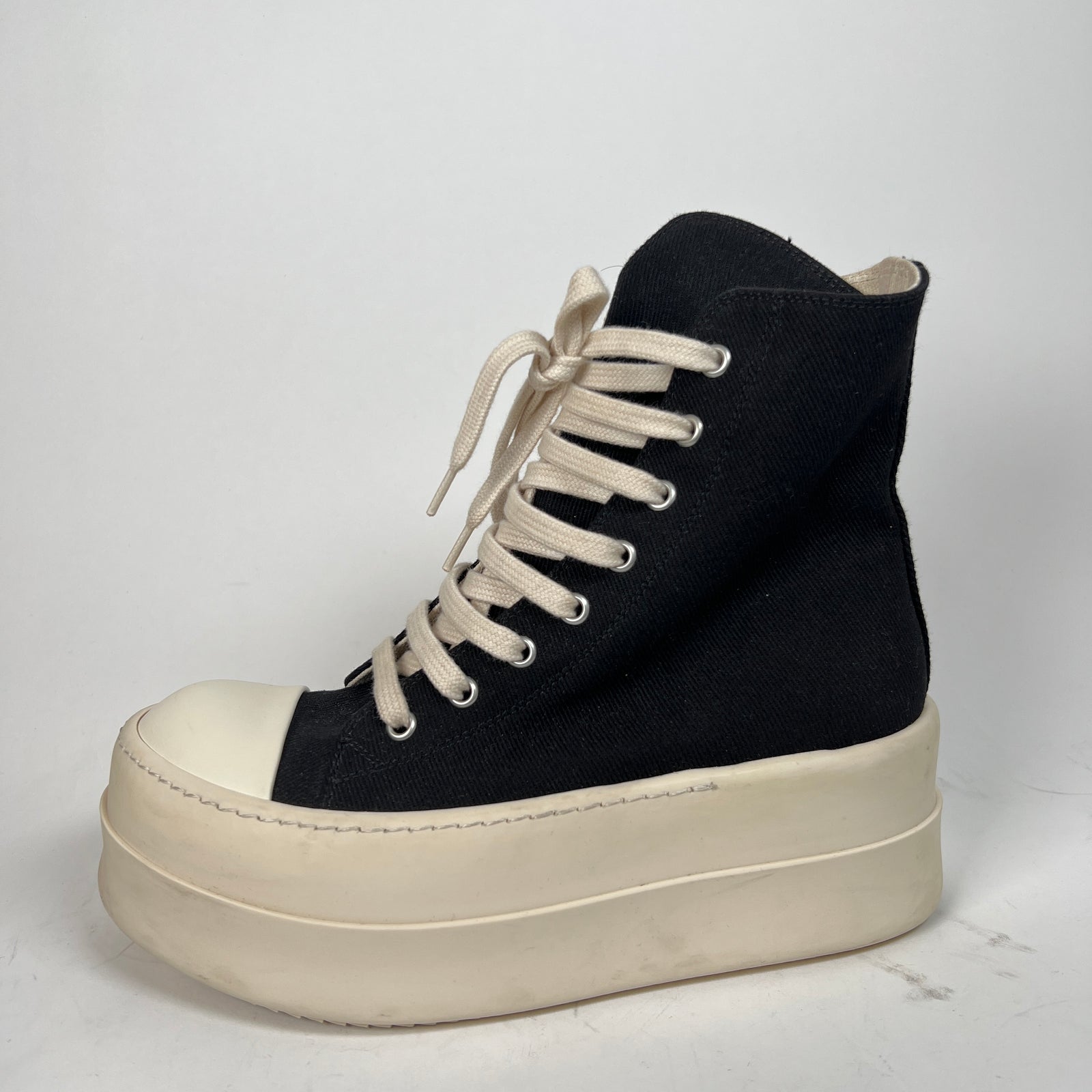 Rick Owens Drkshdw Black/Milk Mega Bumper Sneakers Size 37.5