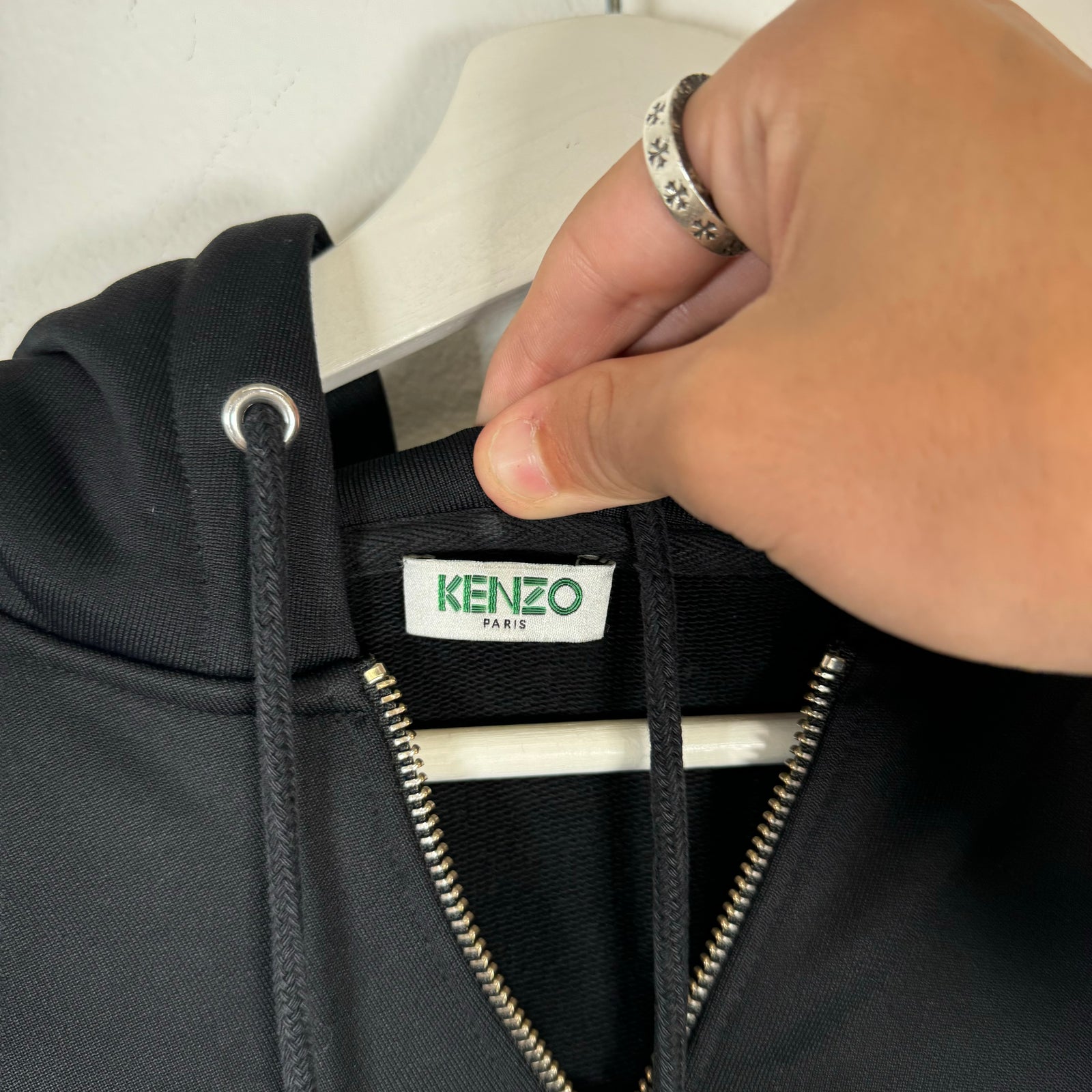 Kenzo Black Dragon Embroidered Hoodie Size M
