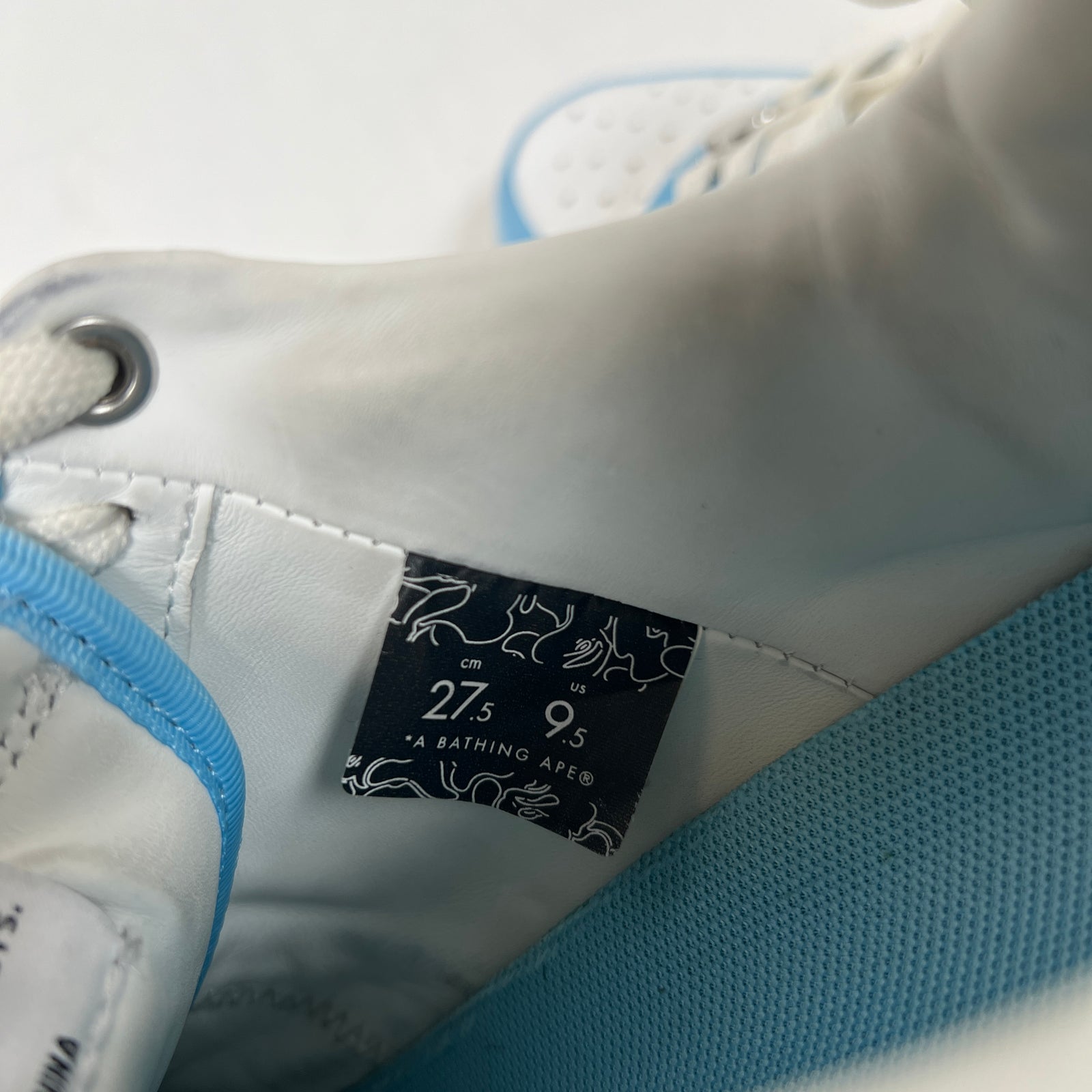 Bape Light Blue Patent Leather Bapesta Sneaker Size 9.5