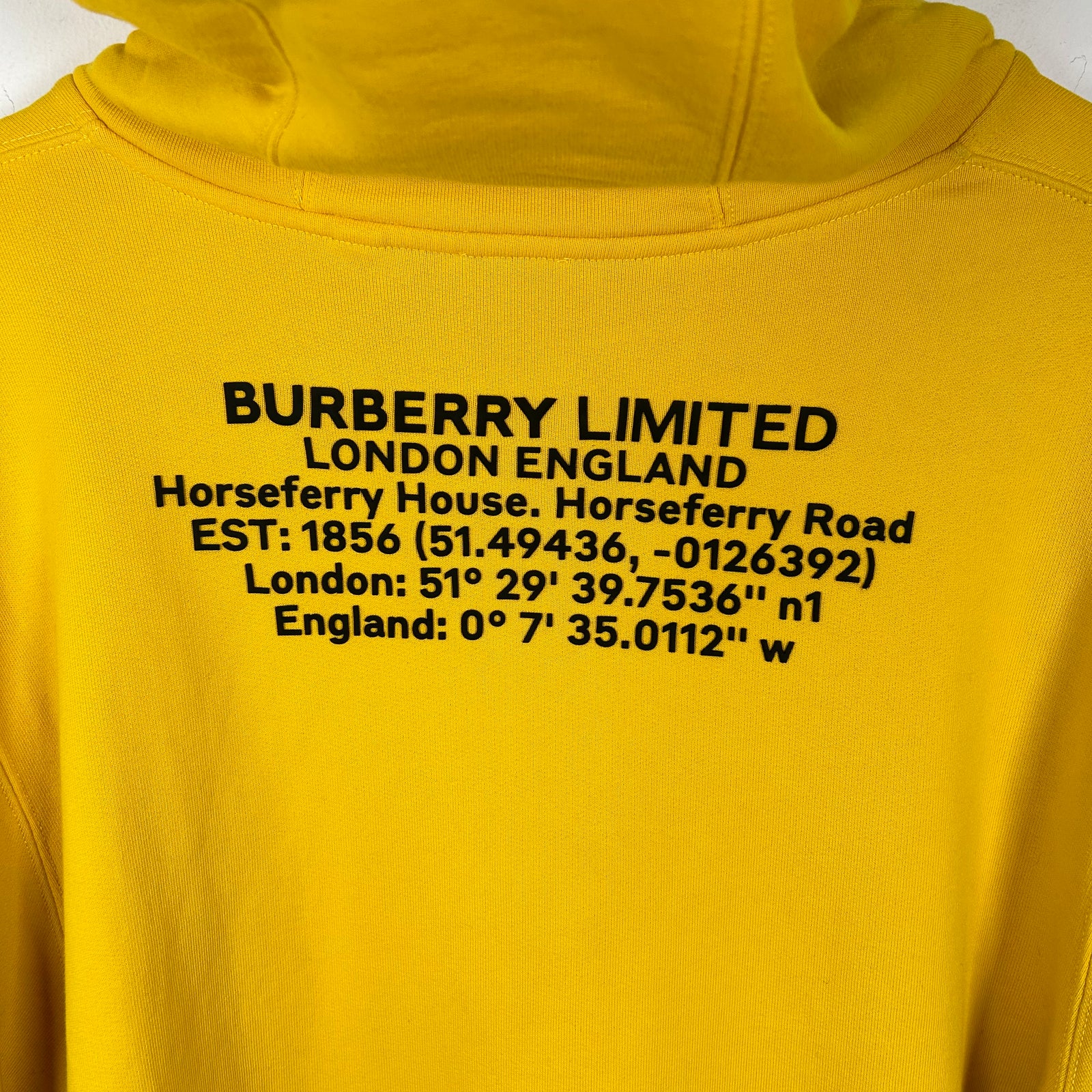 Burberry Yellow 'Location' Hoodie Size XL