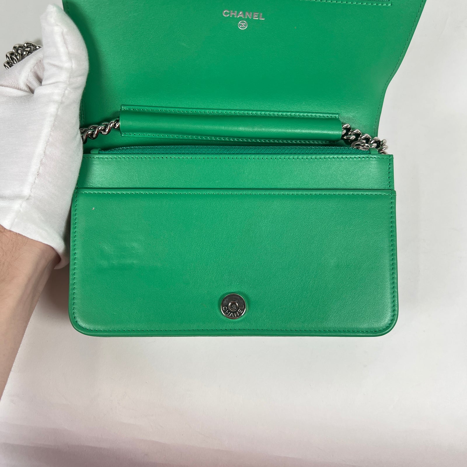 Chanel Mini Boy Bag Green