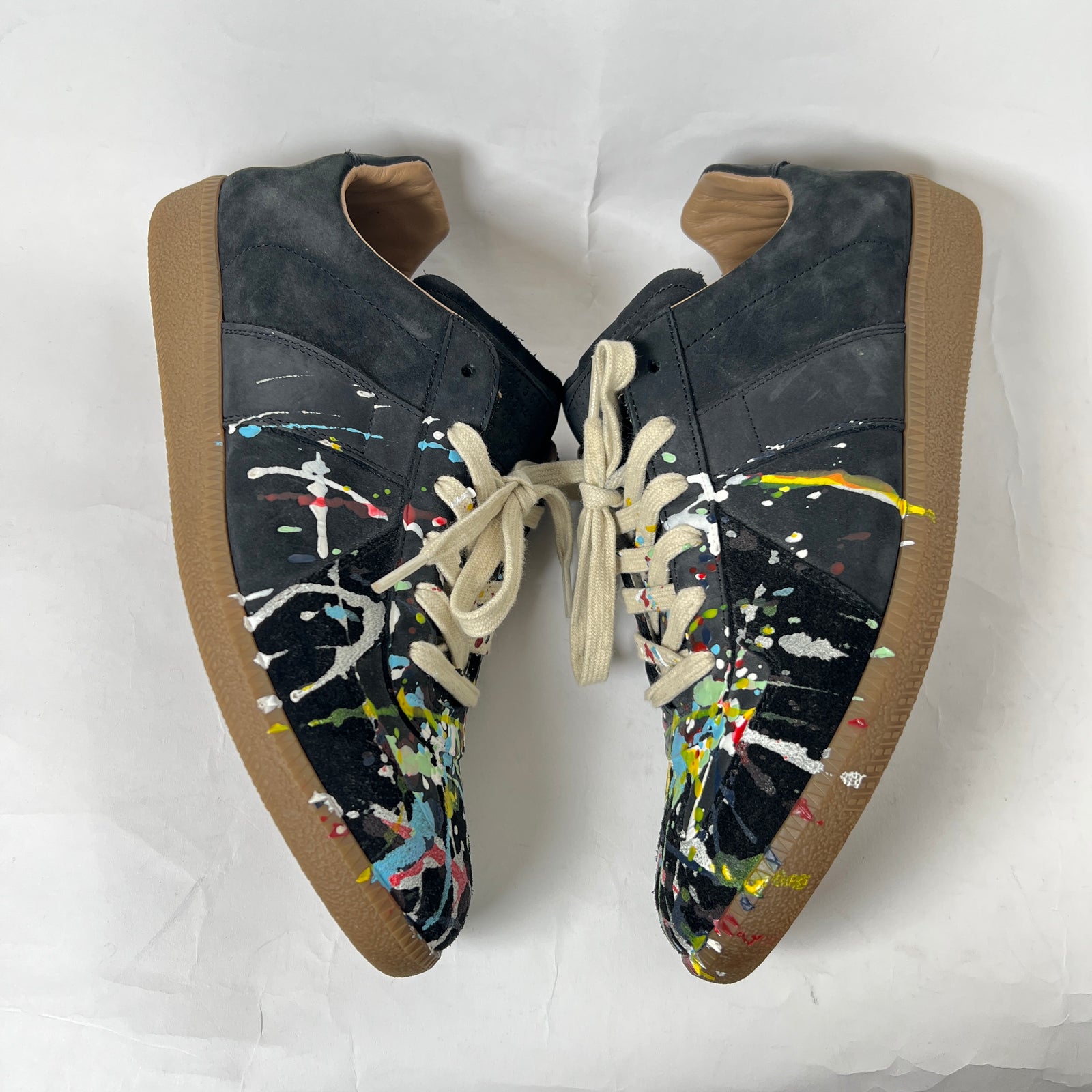Maison Margiela Black Paint Splatter Gats Size 42