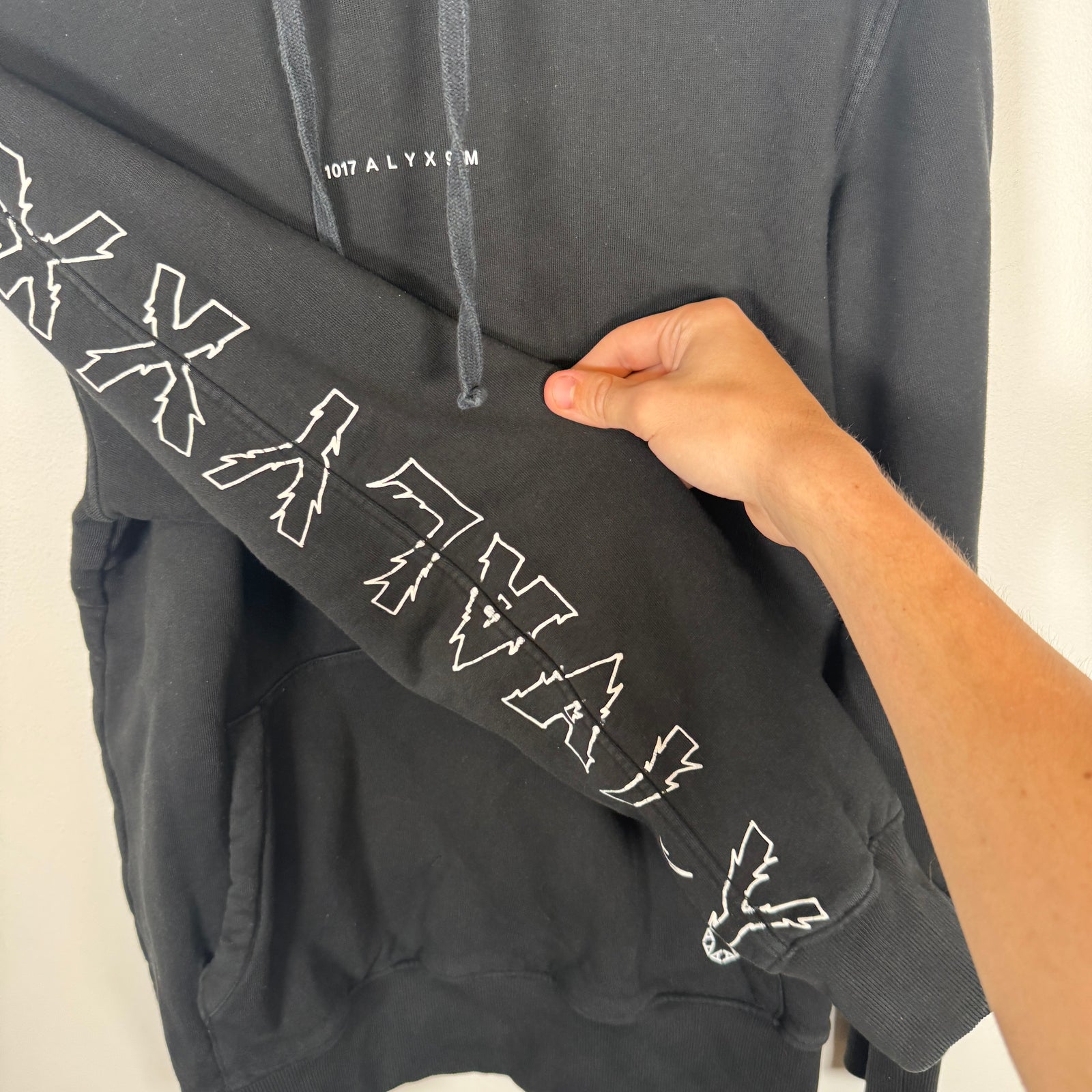 Alyx Black Sleeve Print Hoodie Size M