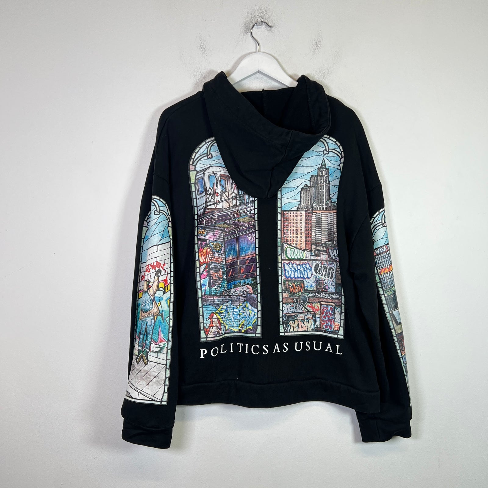 Who Decides War Black 'Politics As Usual' Hoodie Size L