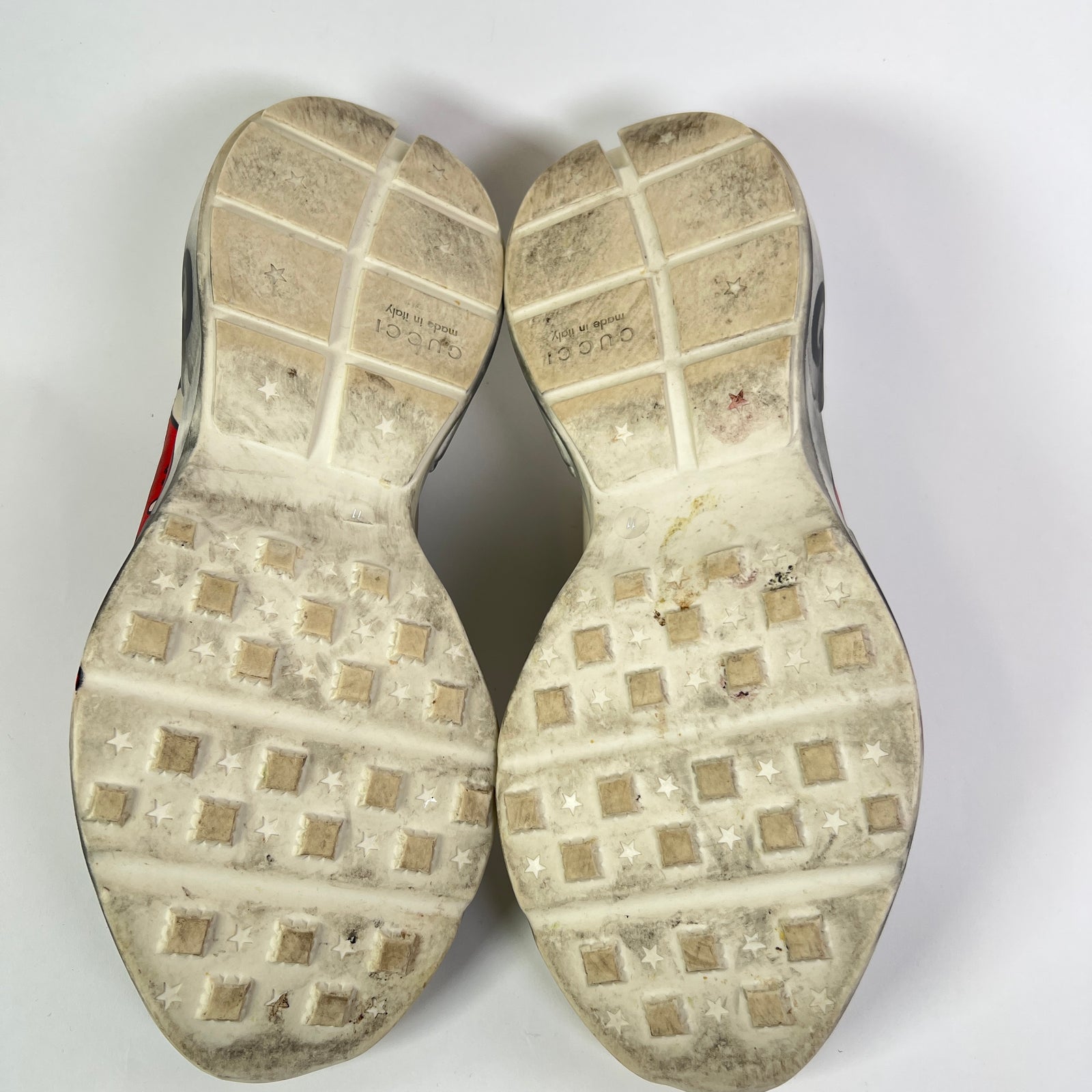 Gucci Mouth Print Distressed Calfskin Rhyton Sneaker