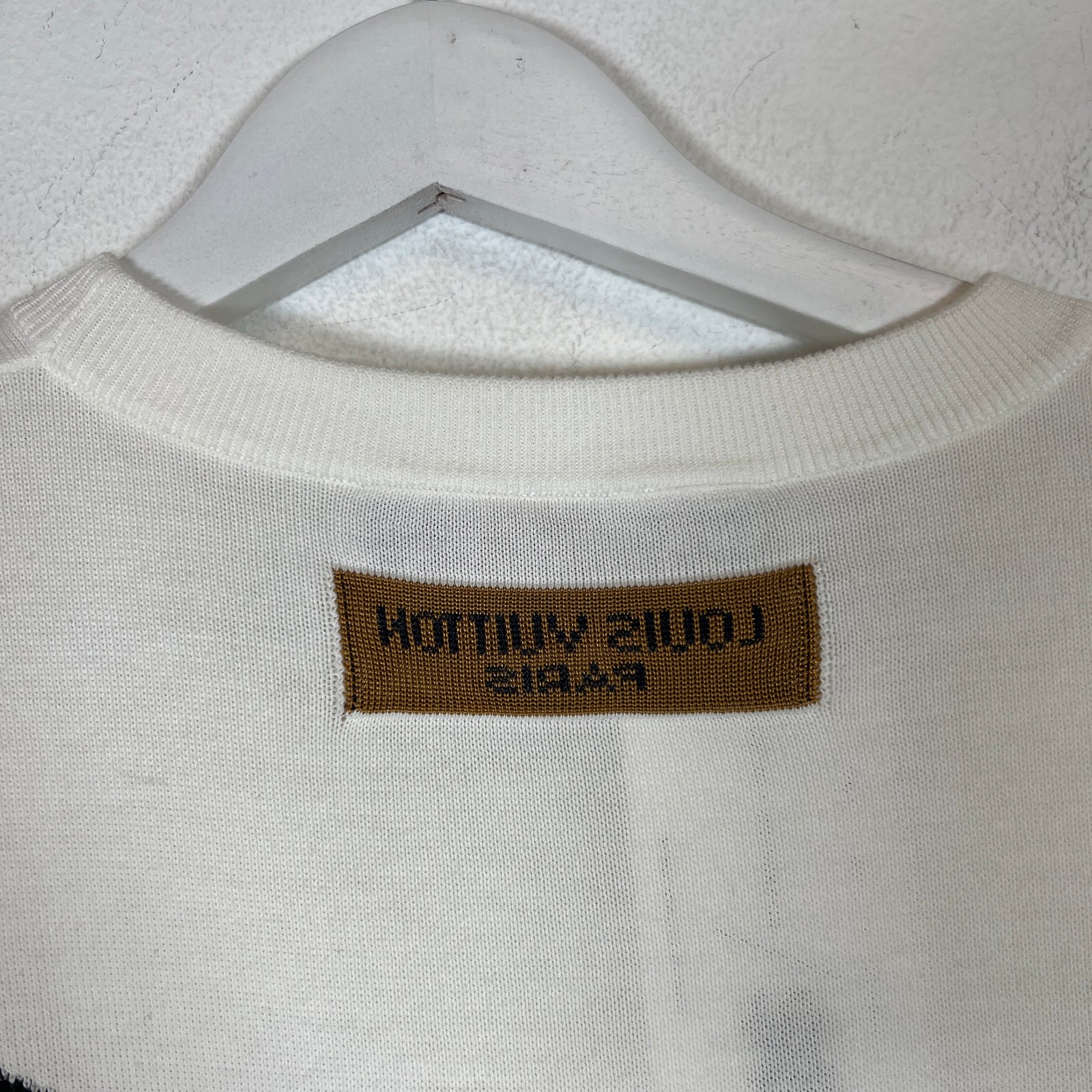 Louis Vuitton x Virgil Abloh White 'End Goal' Intarsia T-Shirt Size S