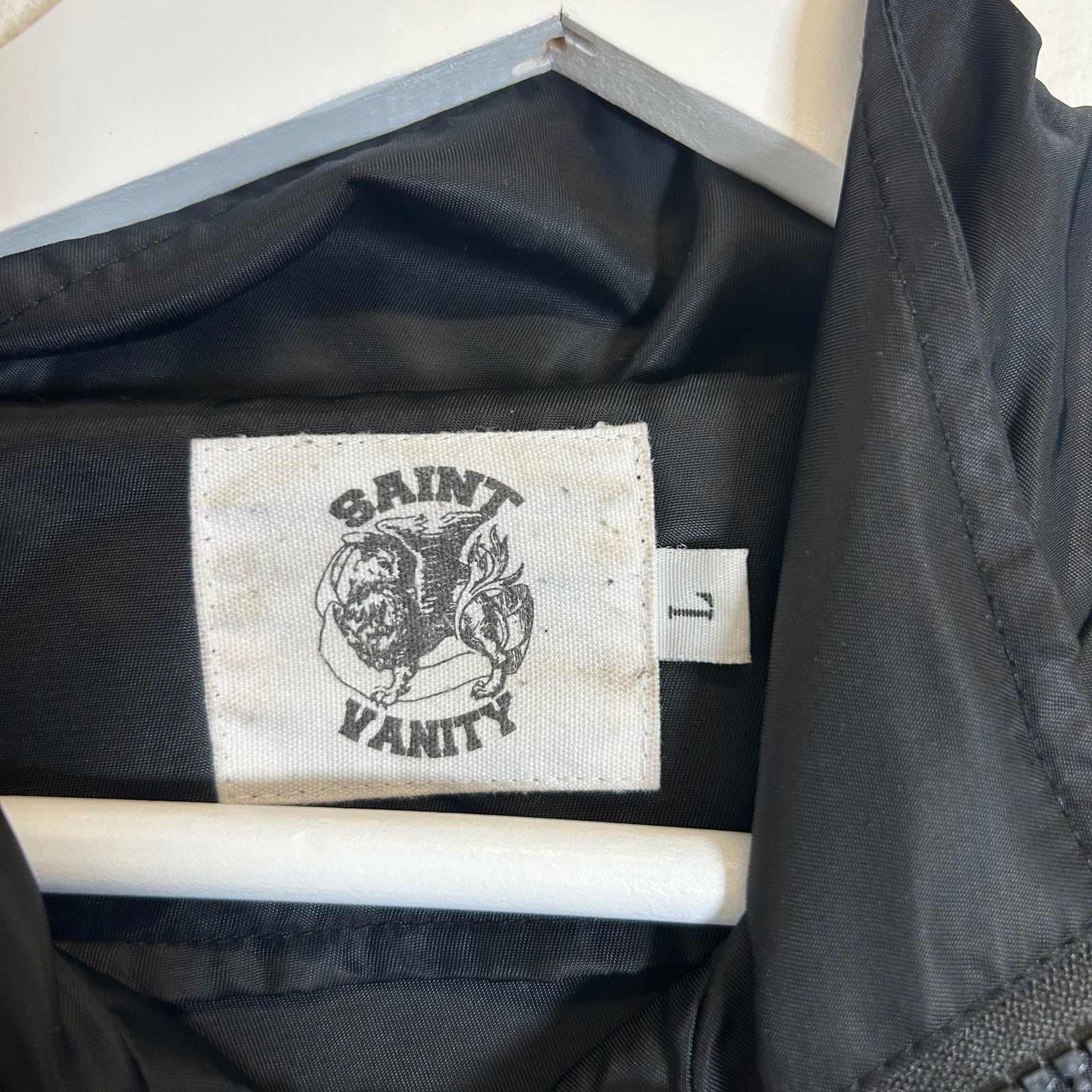 Saint Vanity Black Nylon Cargo Jacket Size L