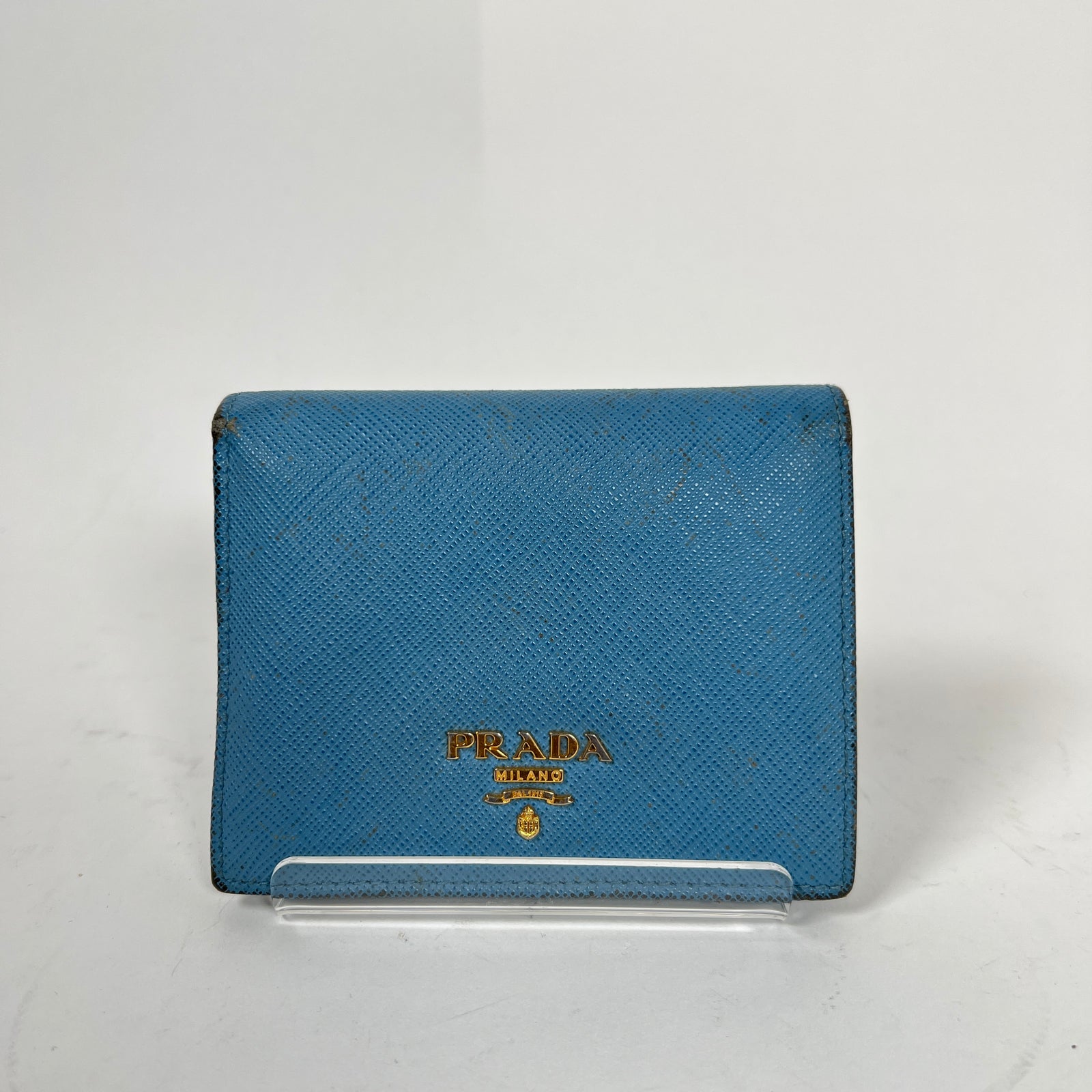 Prada Light Blue Saffiano Leather Wallet