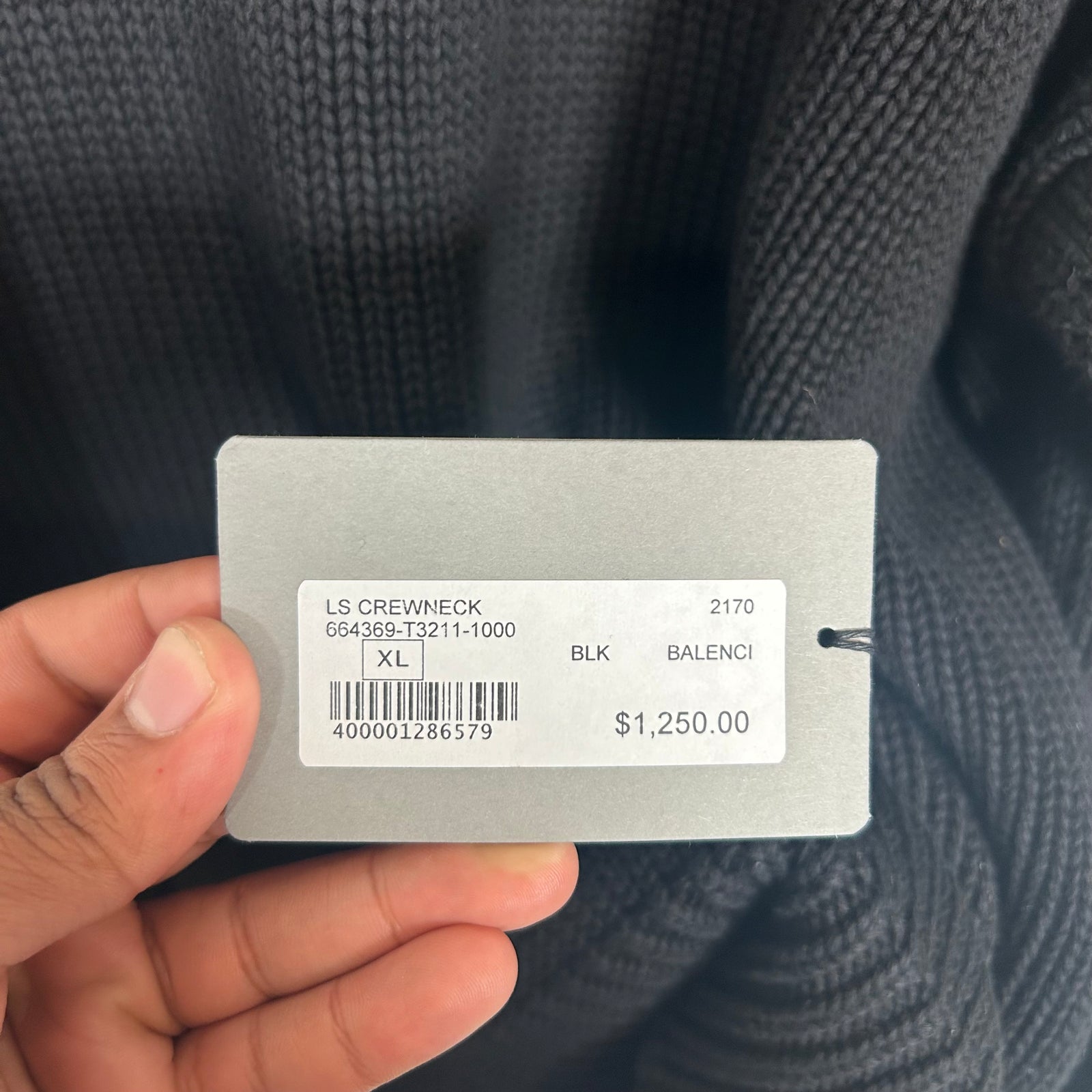 Balenciaga Black BB Laurel Crown Logo Knit Sweater Size XL