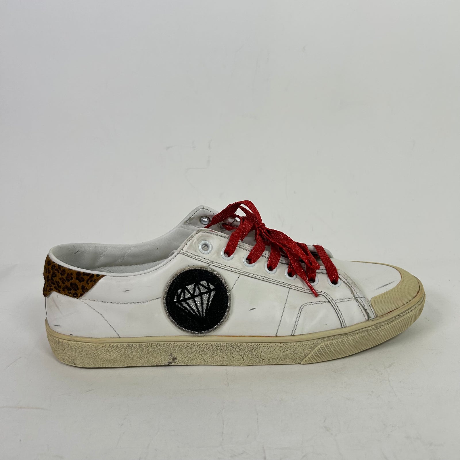 Saint Laurent SL 37 Diamond Leather Lowtop Sneakers