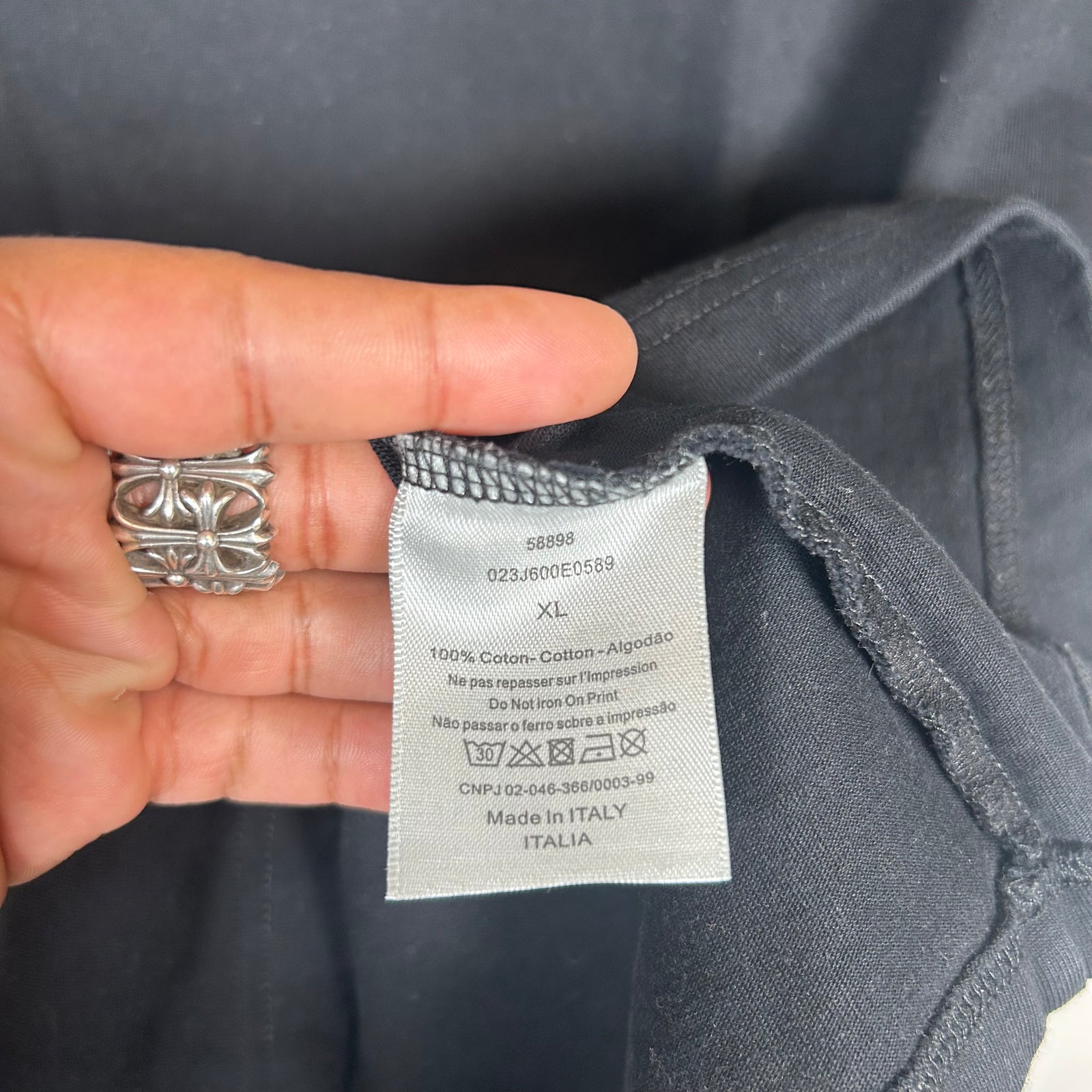 Dior x Daniel Arsham Black Eroded Logo T-Shirt Size XL