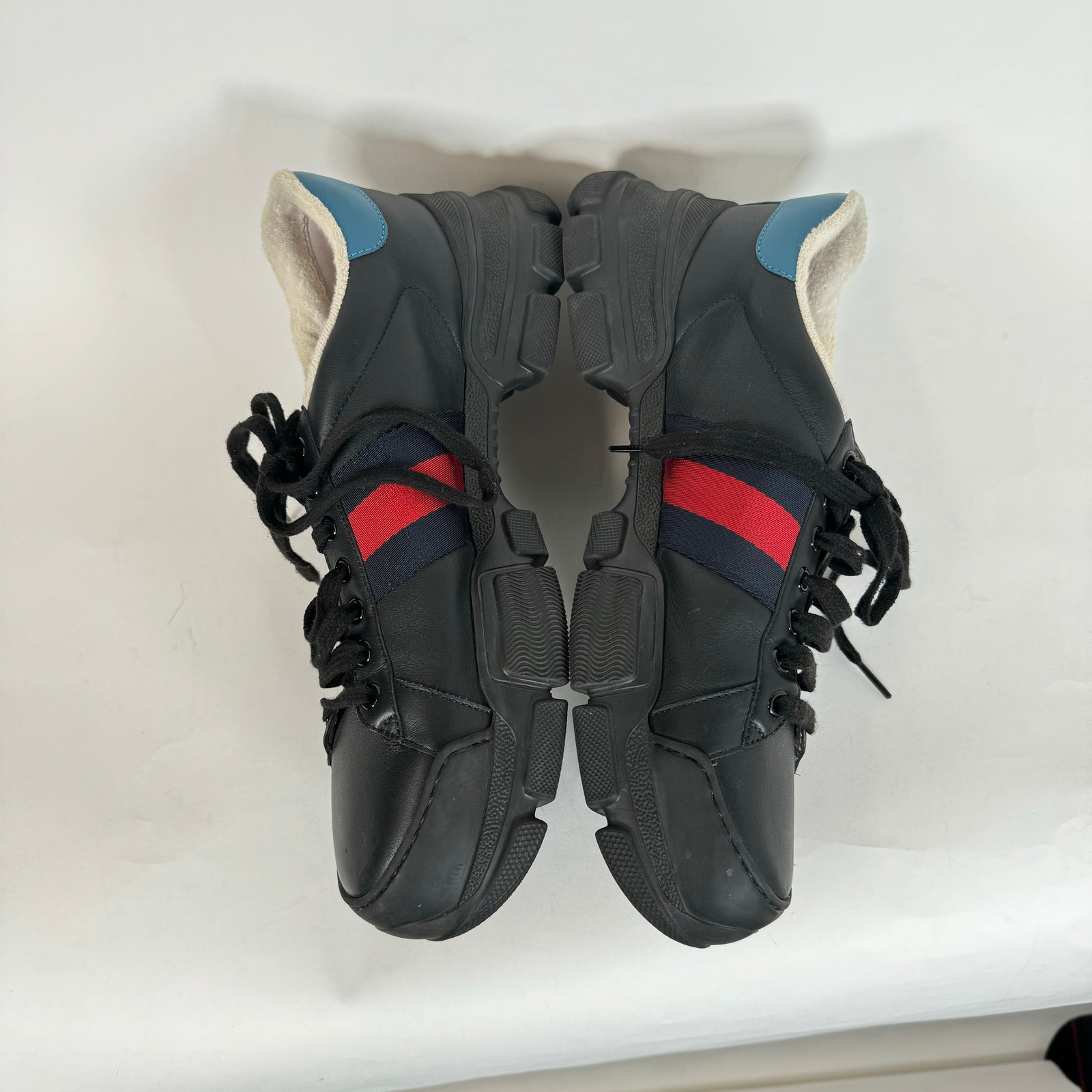 Gucci Black Web Marathon Sneakers Size 9.5