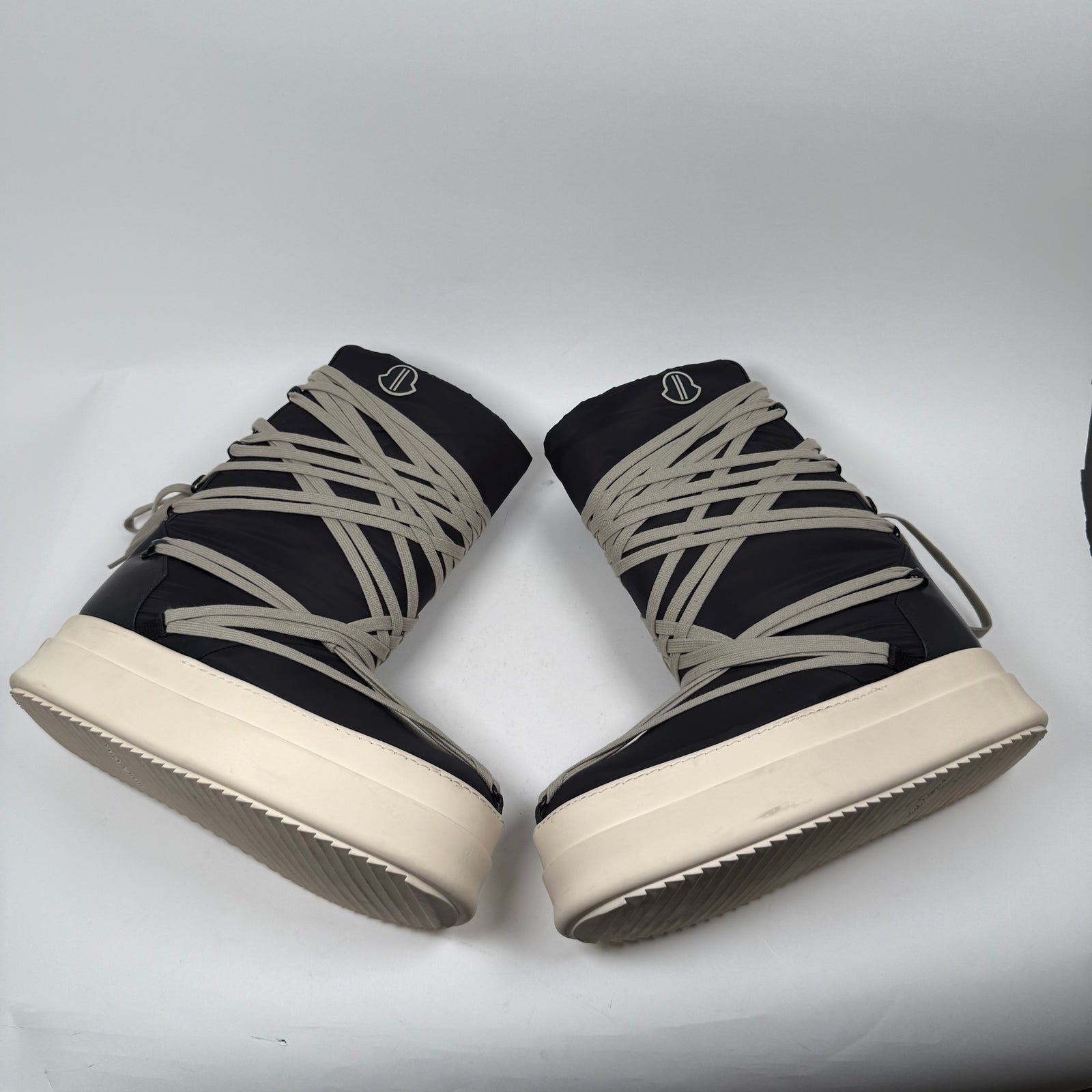 Rick Owens x Moncler Big Rock Megalace Black Boots Size 42