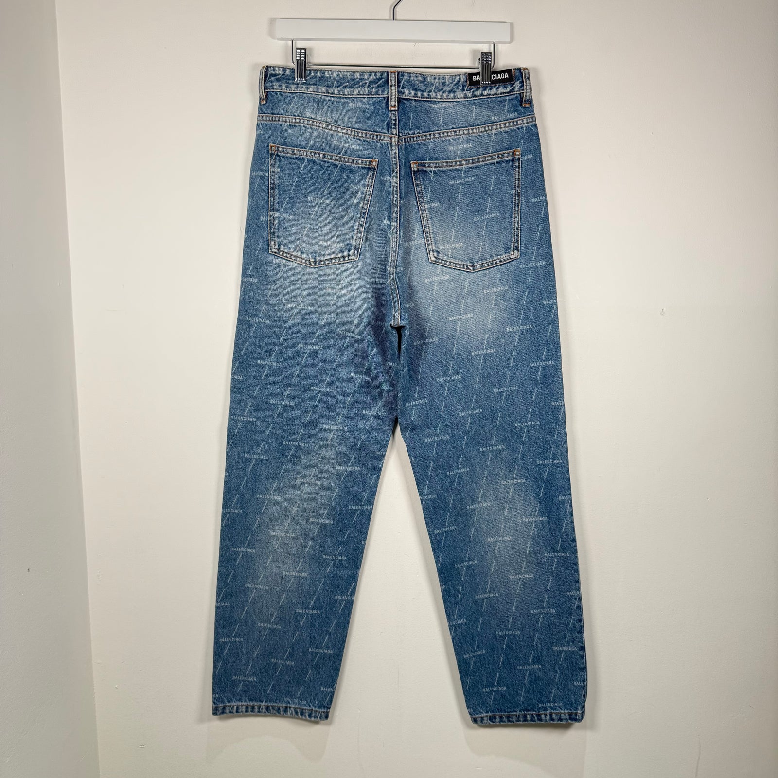 Balenciaga All Over Print Logo Jeans Size 32