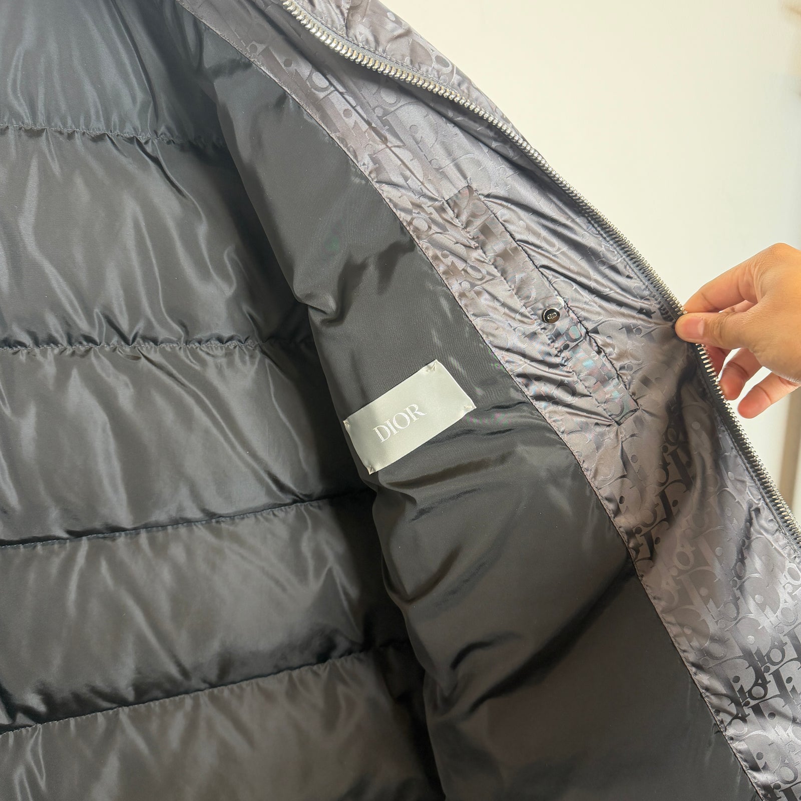 Dior Dark Grey Oblique Puffer Vest Size 56