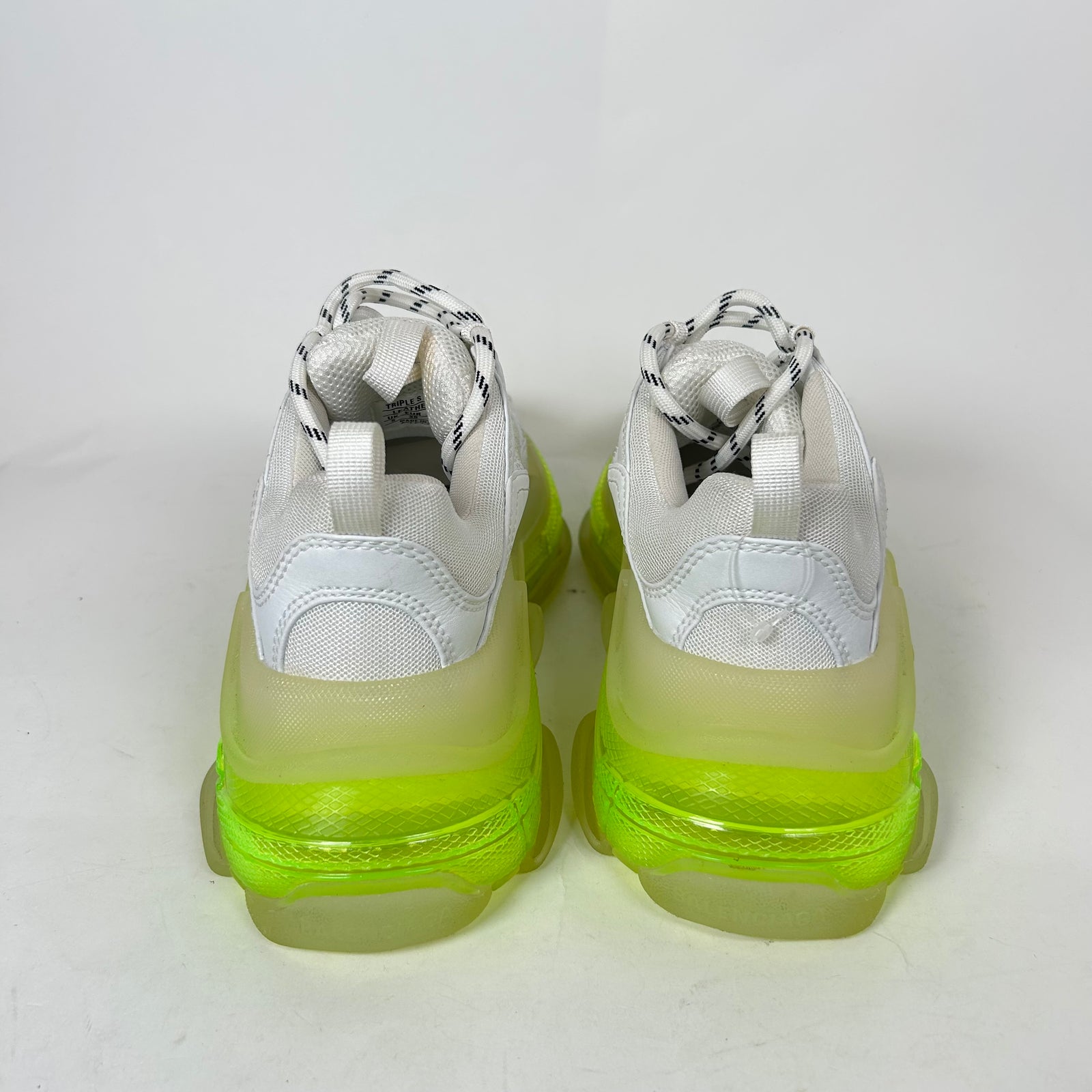 Balenciaga White/Neon Triple S Sneaker Size 38