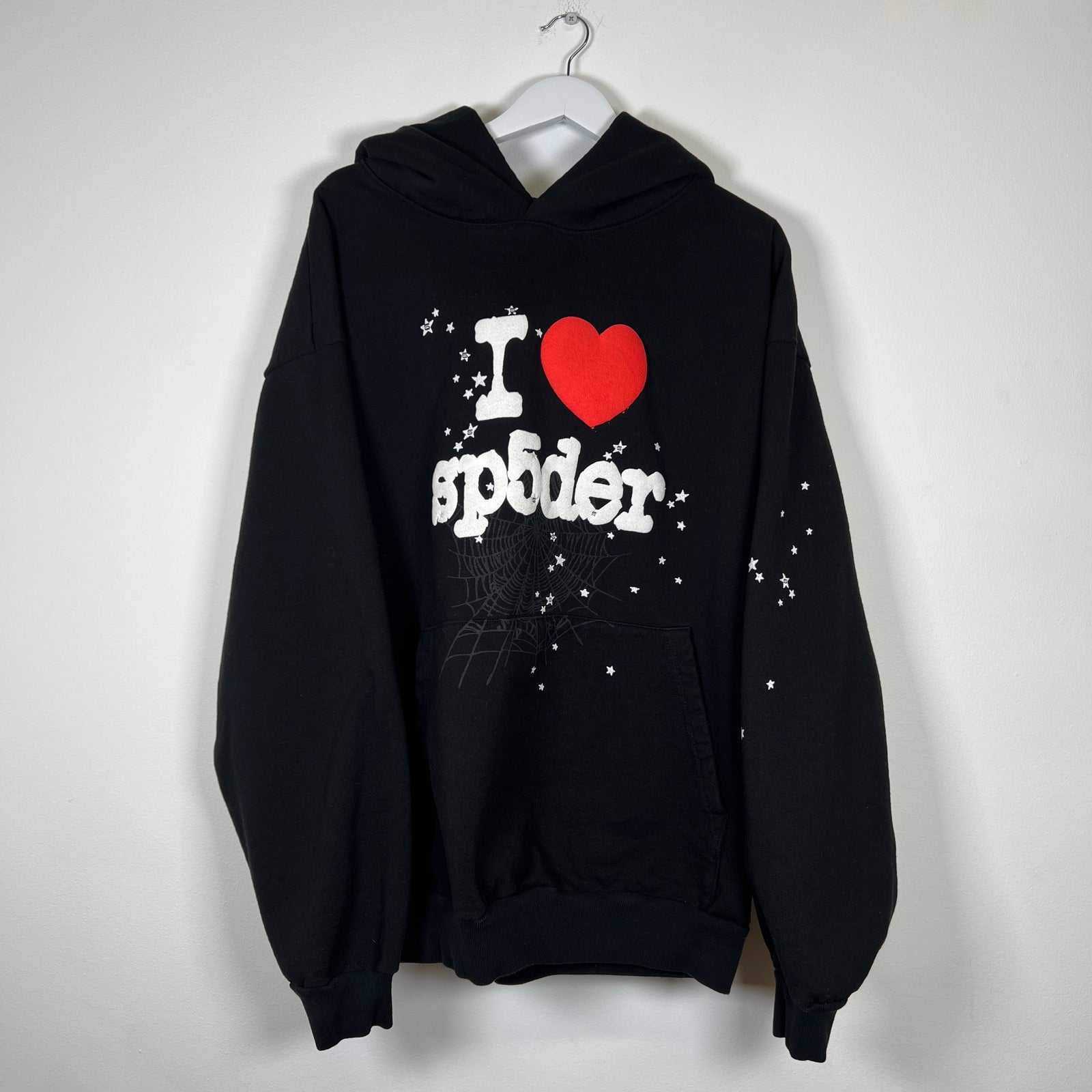 Sp5der 'I Love' Black Hoodie Size L